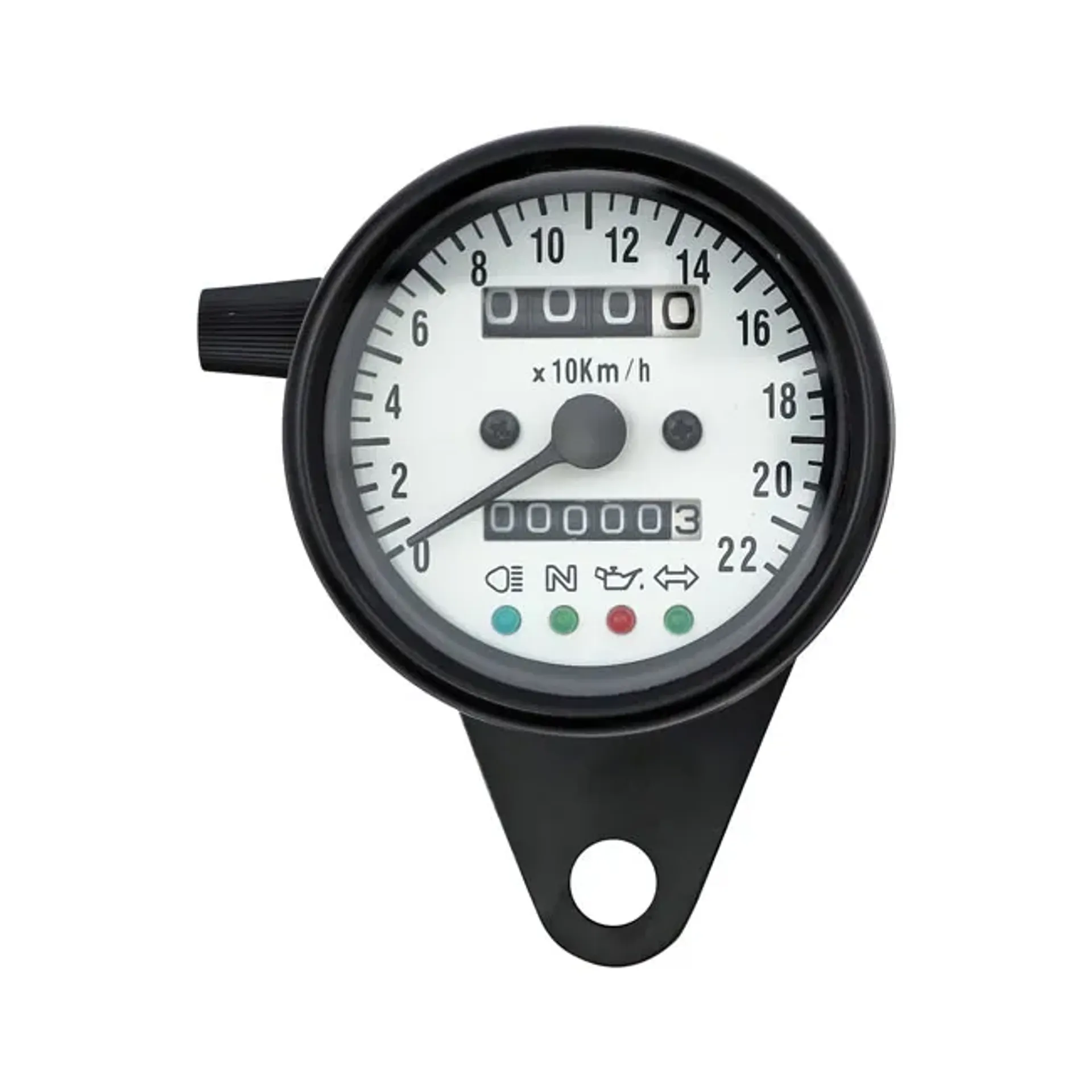 LED mini speedo 2:1 kmh. Black with white face plate