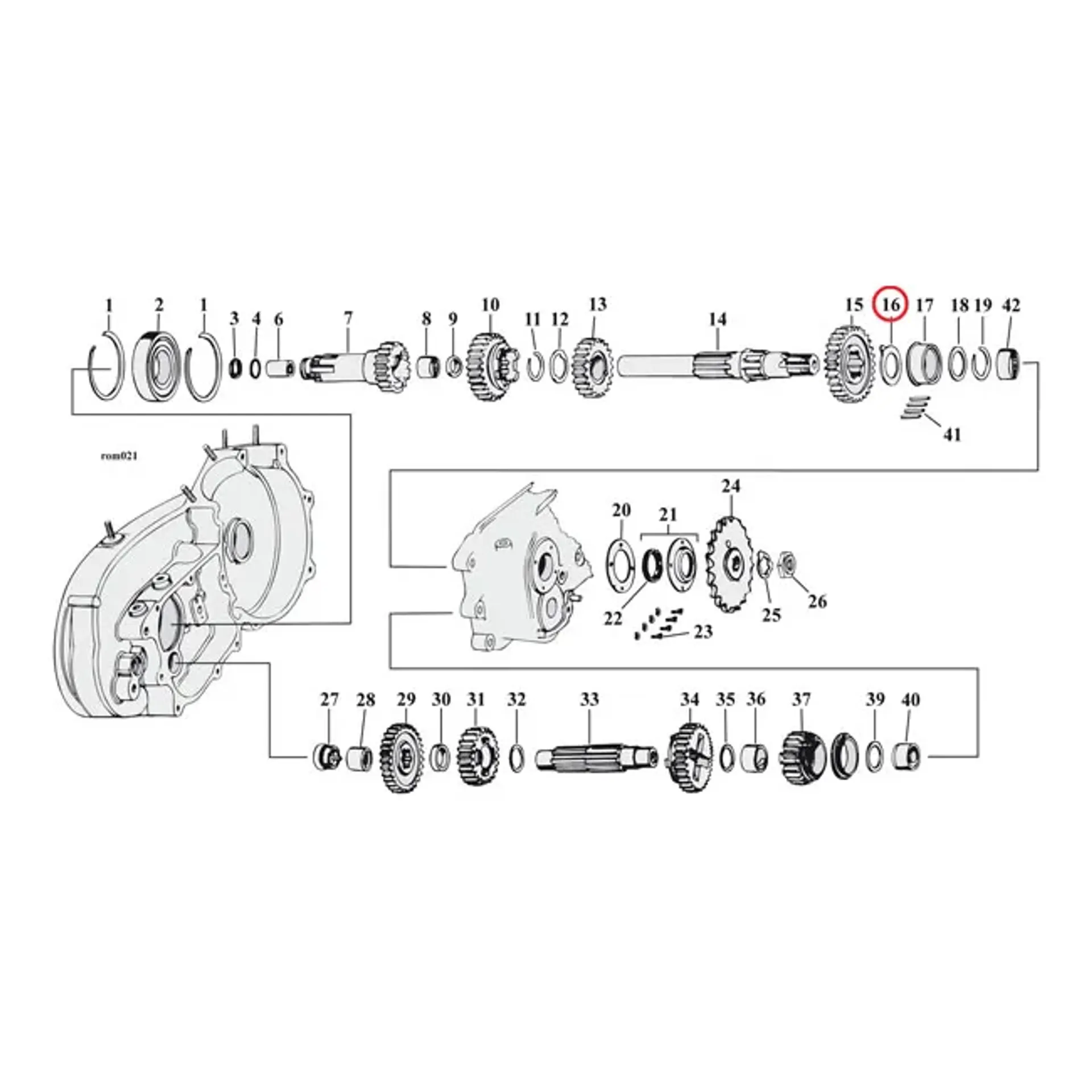 Thrust washer, transmission mainshaft, right side .107"