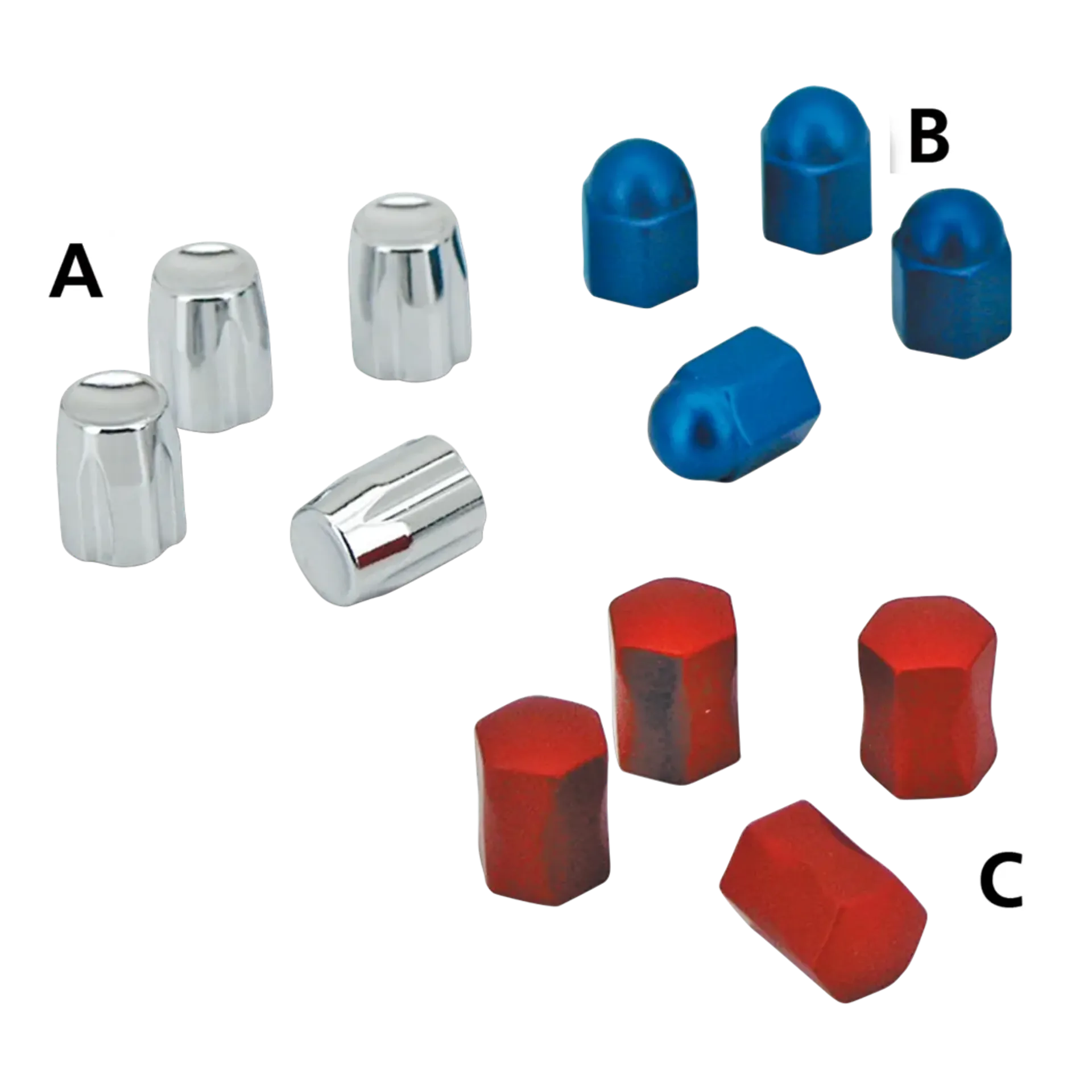 4Pck AcornNut Design Valve StemCap Green
