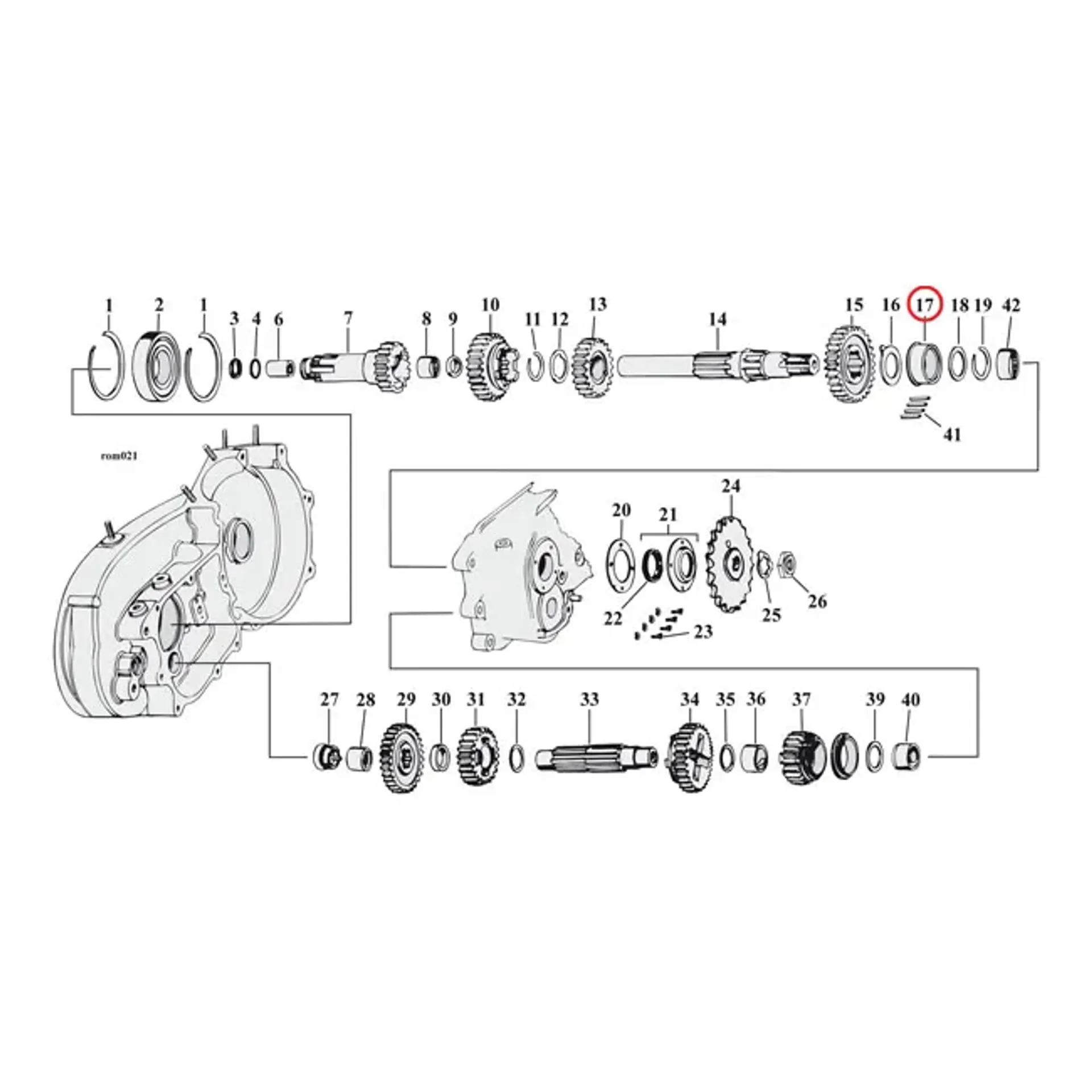 JIMS, bearing race, transmission mainshaft. +.005"