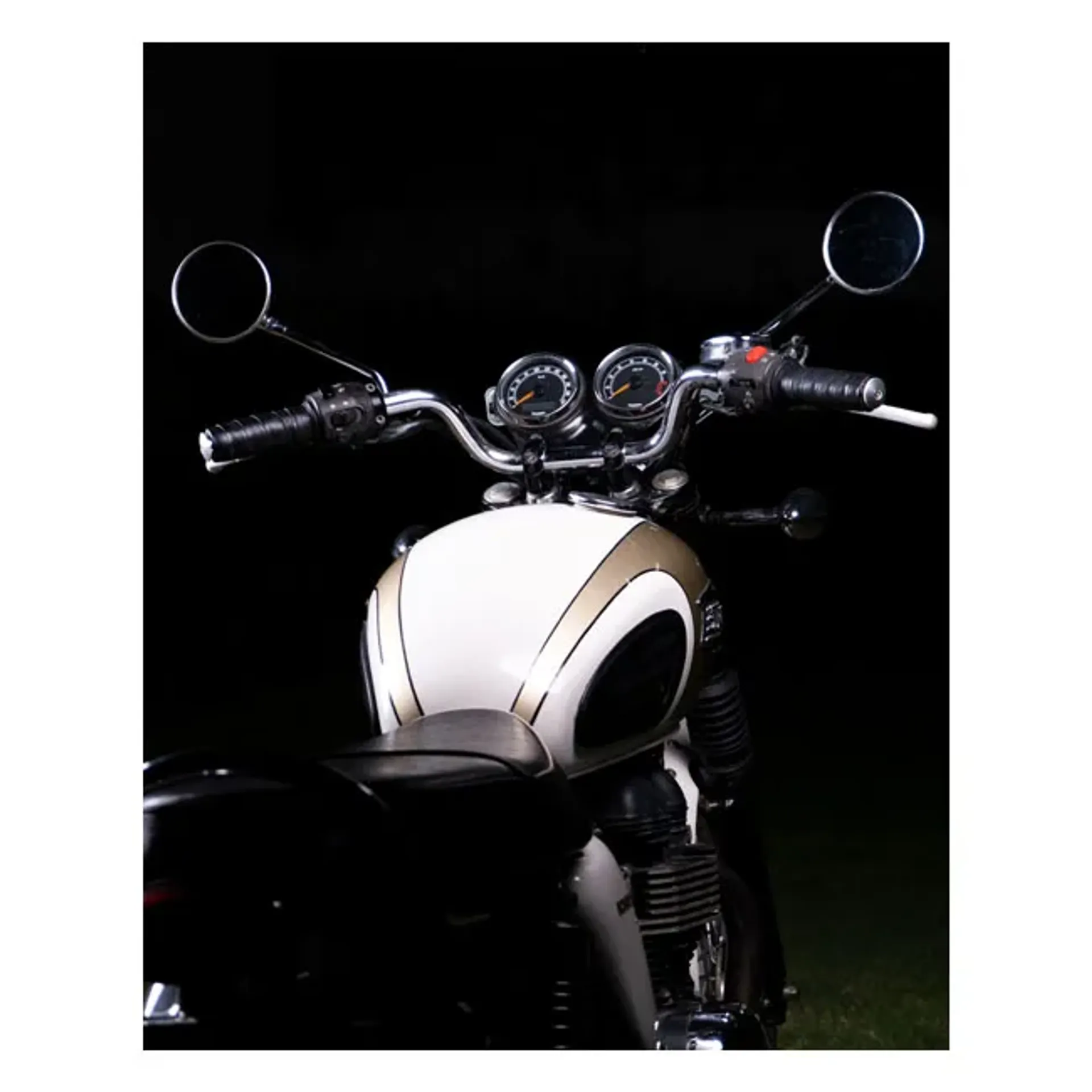 Trip Machine, leather handlebar grip wraps. Black