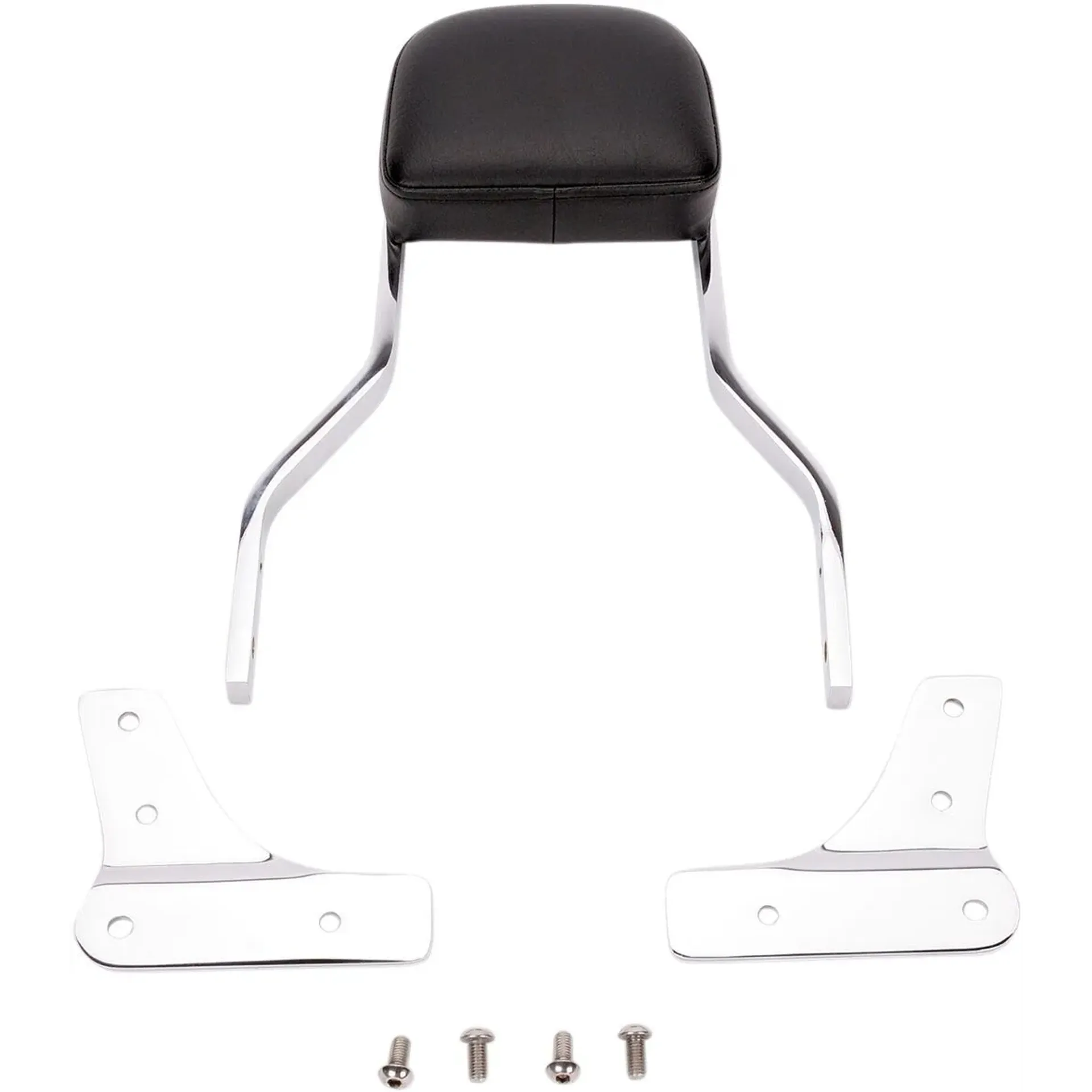 Short Square Sissy Bar With Pad Chrome