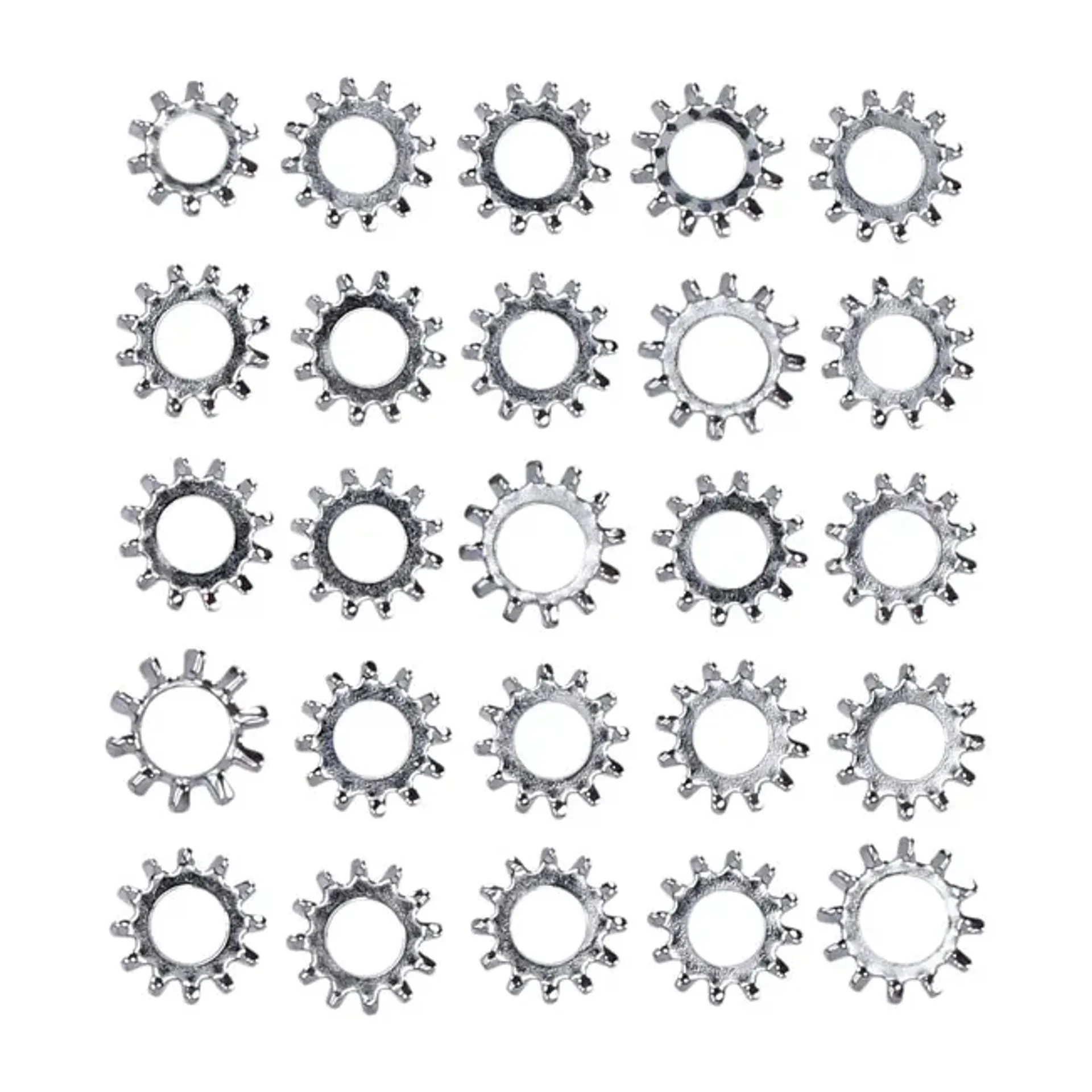 Chrome external lockwasher, 5/16 inch - 25 pack