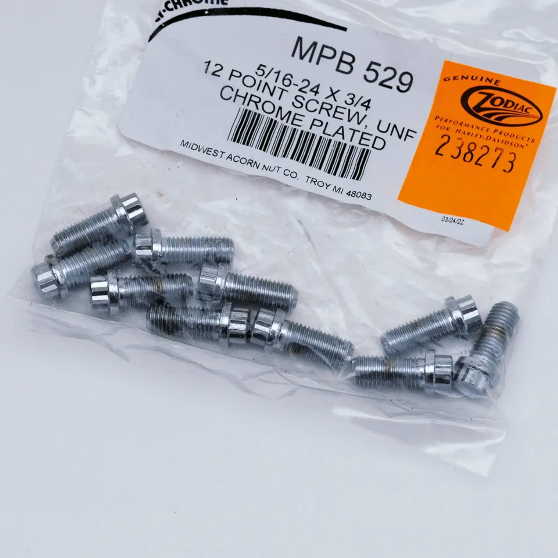 10pck 12-point screw 5/16-24×3/4″, UNF