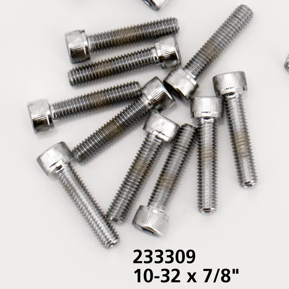 10pck Chrome allen screws 10-32x7/8 - Afbeelding 2