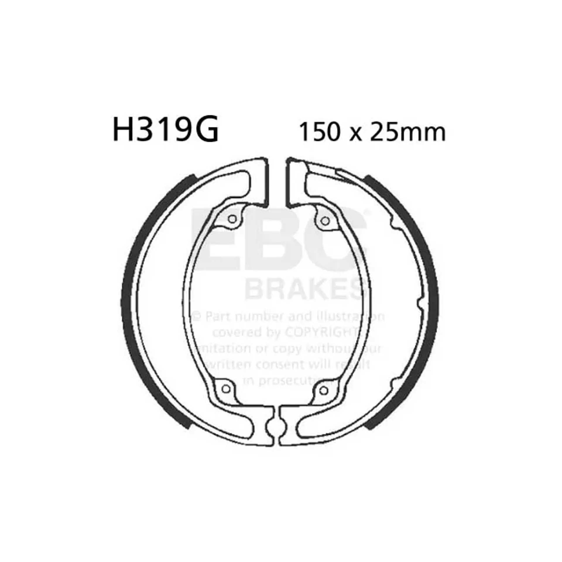 EBC grooved brake shoes