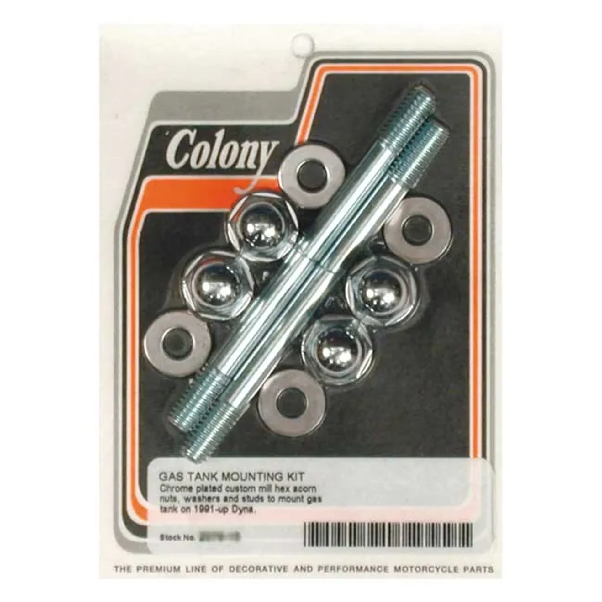 Colony, Dyna gas tank mount kit. Chrome Acorn