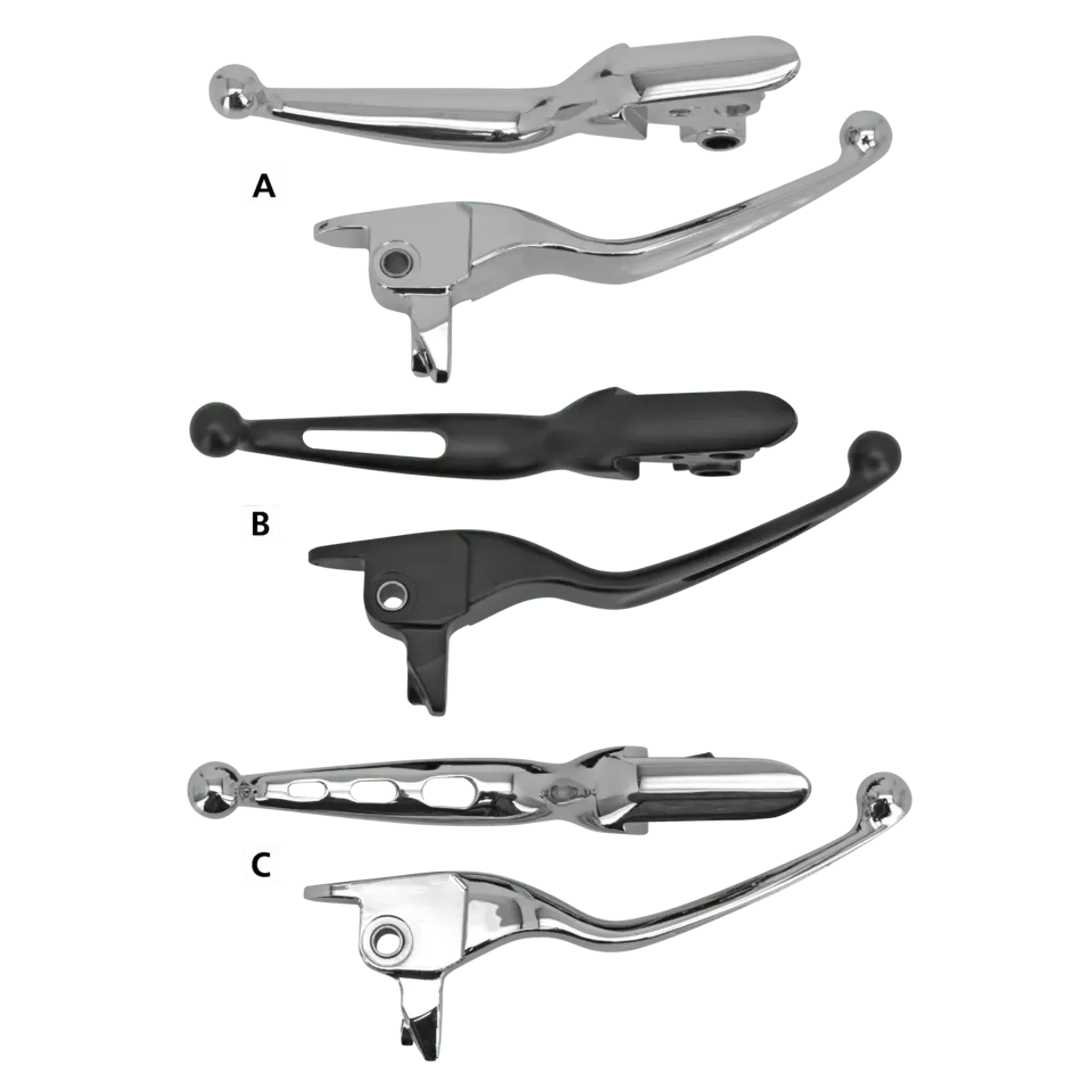 GZP Chr FLH/T08-16 levers, cable clutch