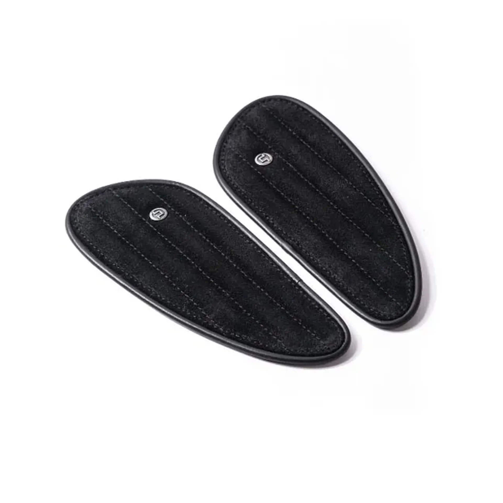Trip Machine, Mini Classic leather tank pads. Black suede