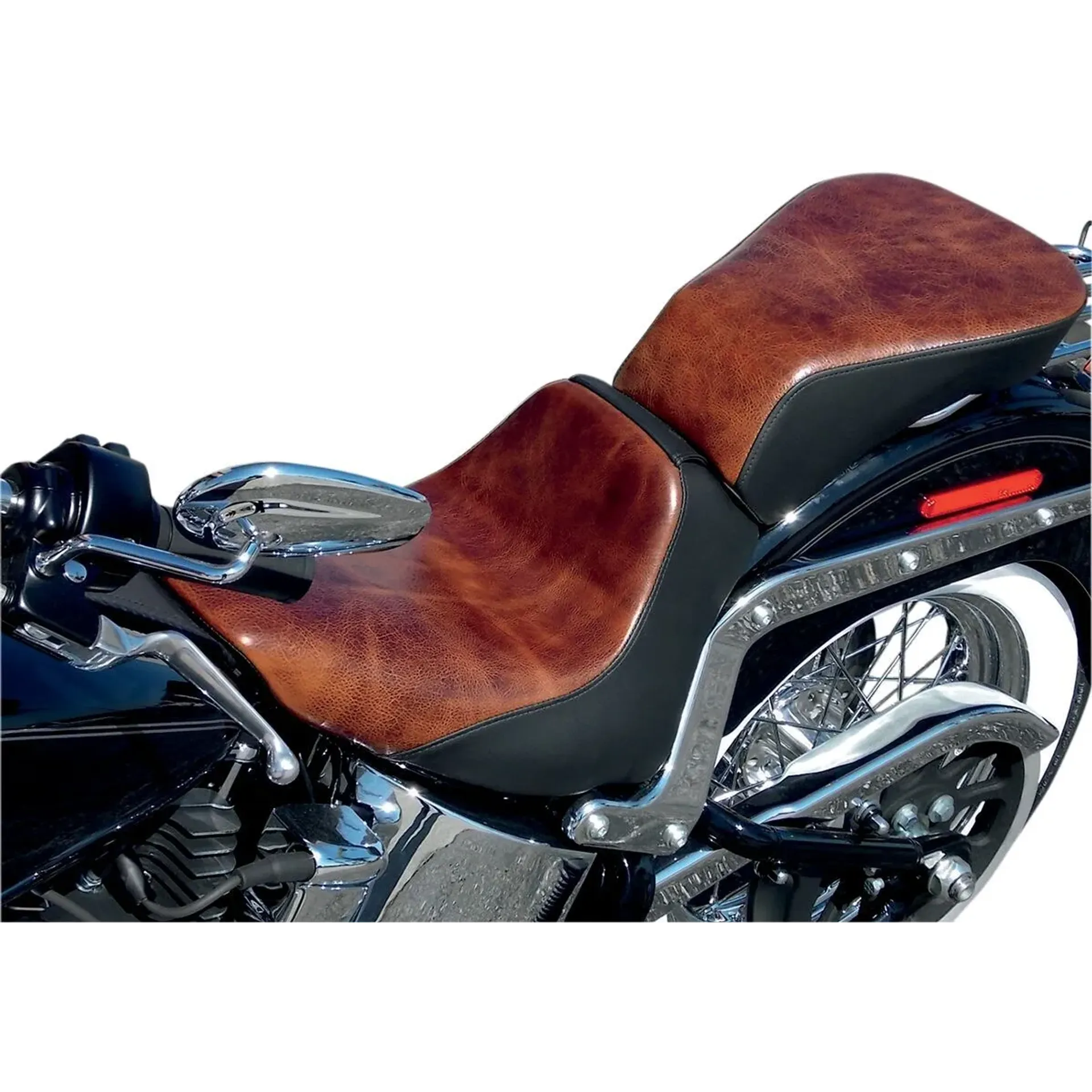 Lariat Solo Seat Distressed Brown Leather With Gel Harley Davidson