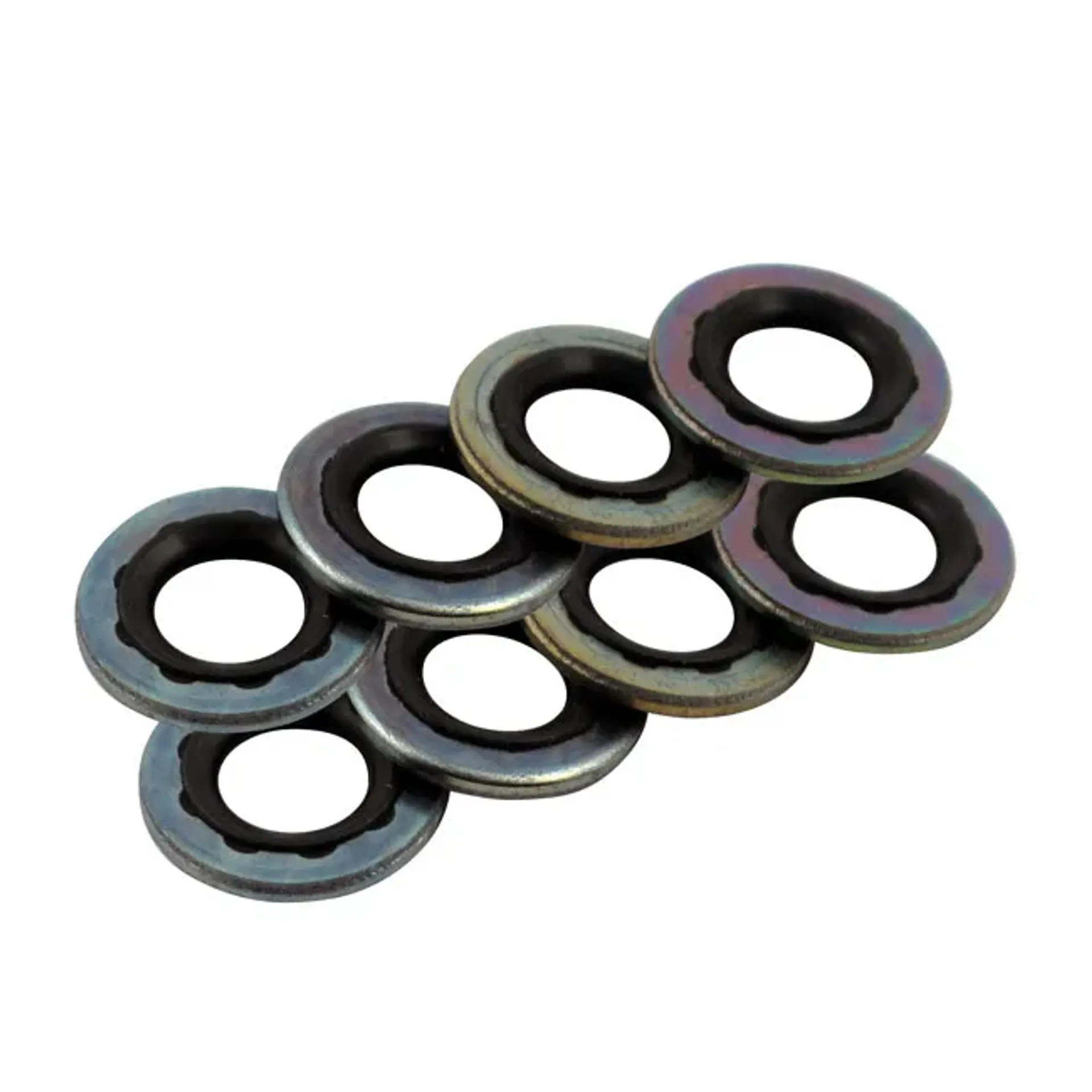 James, rocker box washers. Steel with bonded rubber