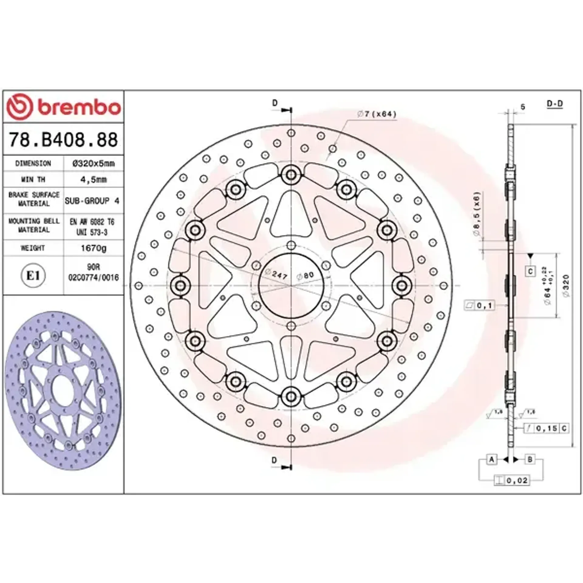 Brake disc float fr