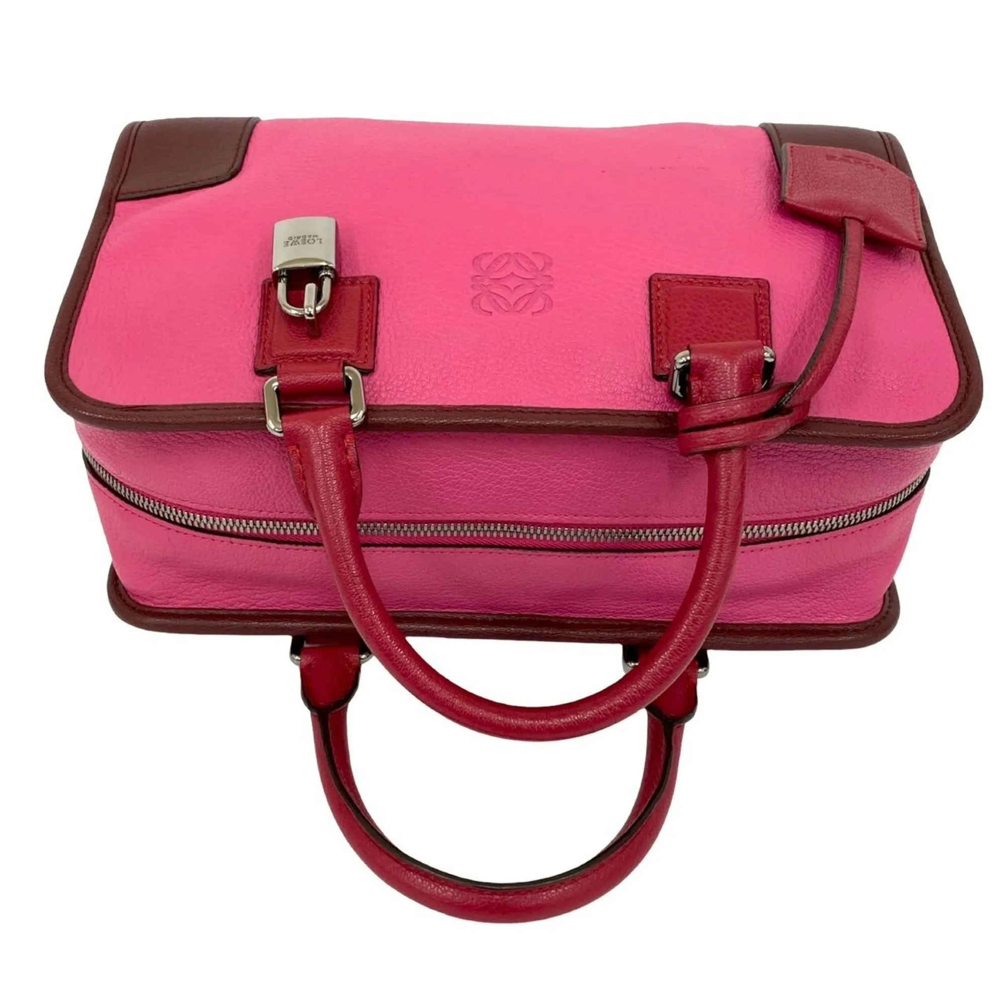 LOEWE Pink Leather Boston Bag