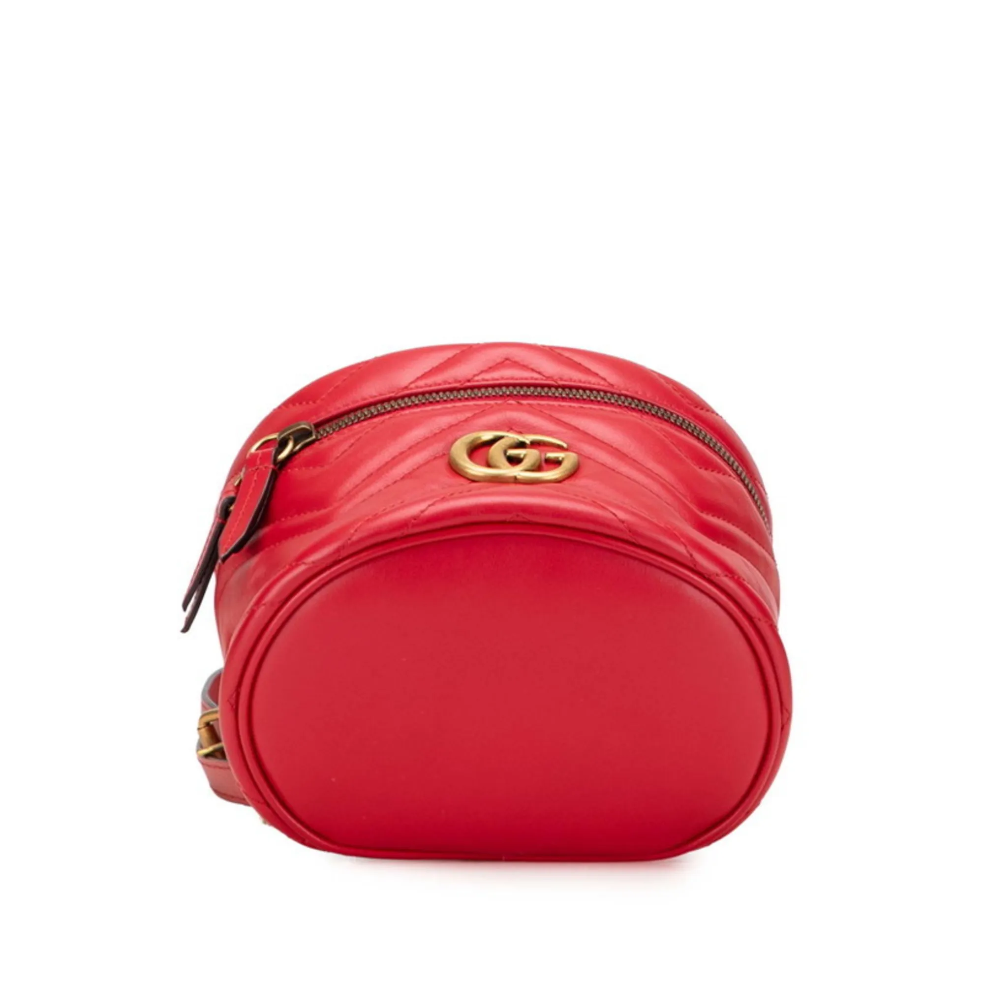 GUCCI Red Leather GG Marmont Backpack