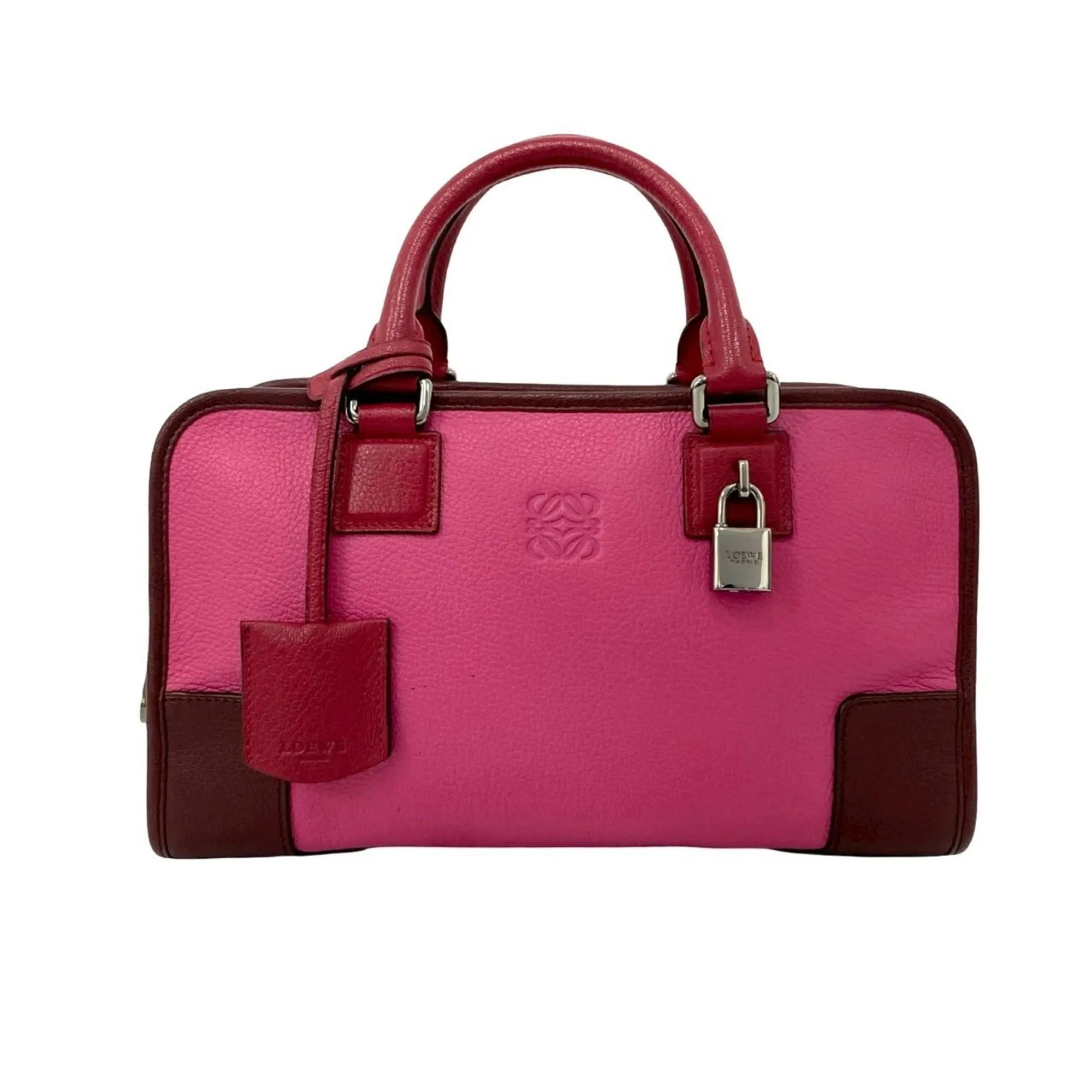 LOEWE Pink Leather Boston Bag