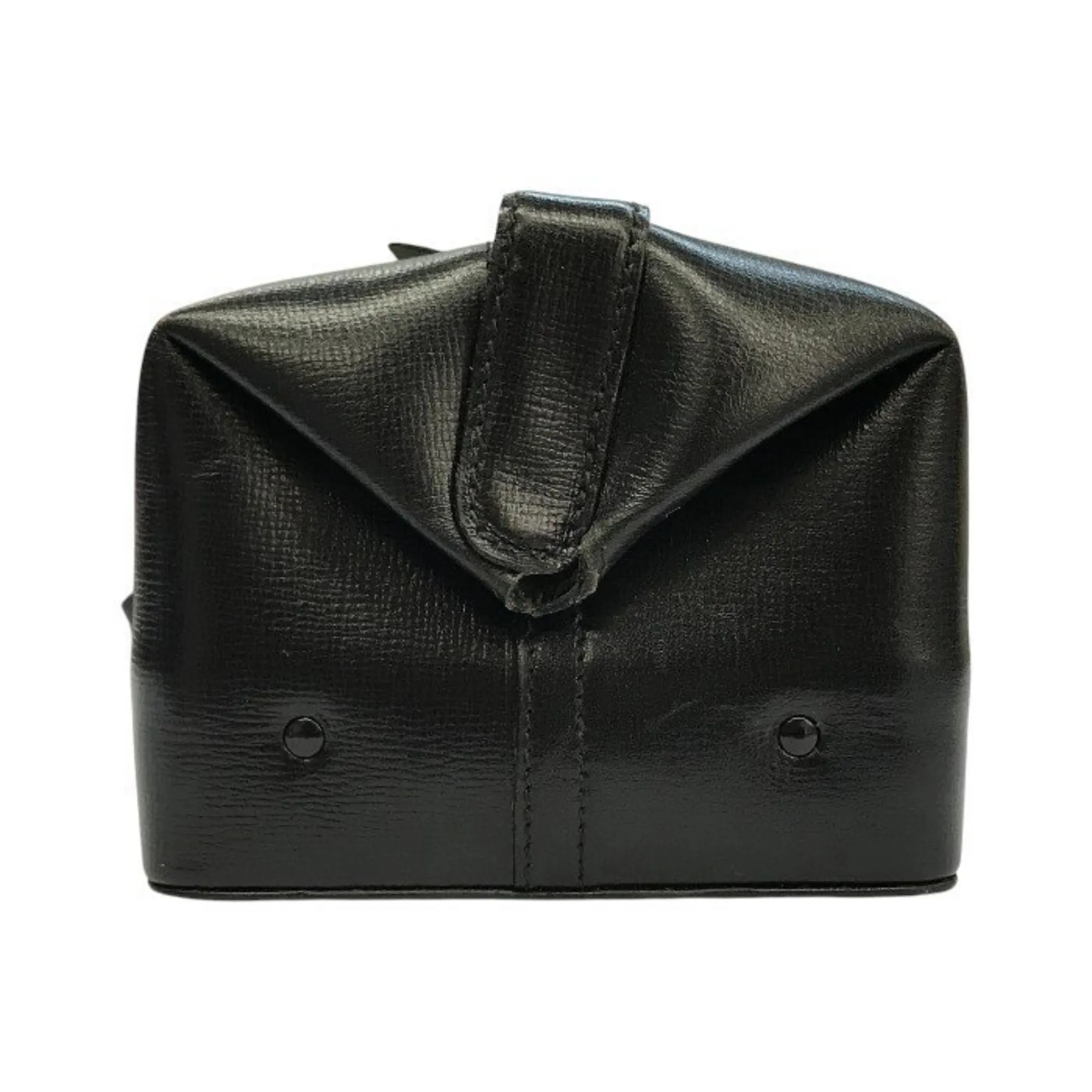 VALEXTRA Black Leather Pouch
