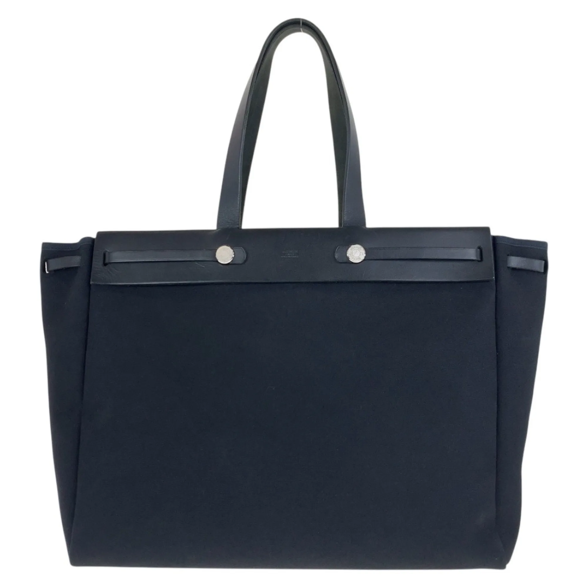 HERMES Black Leather Shoulder Bag