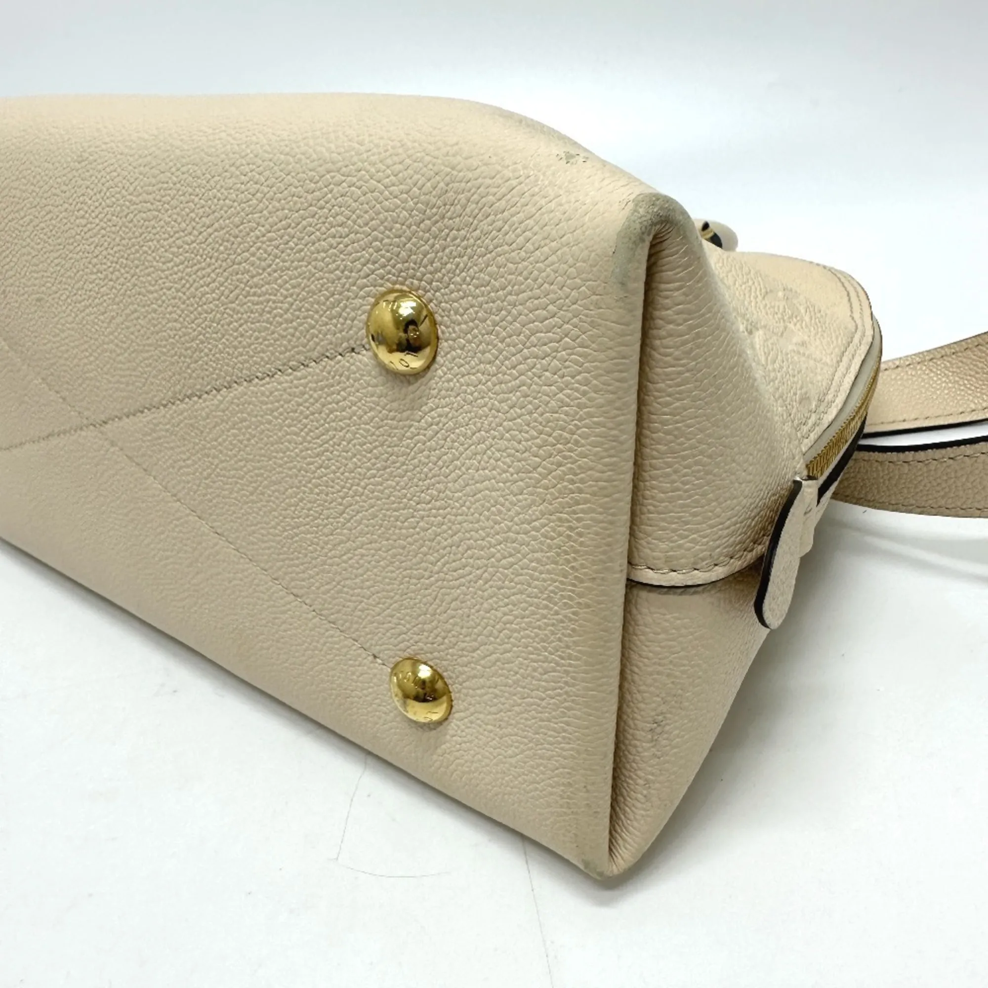 LOUIS VUITTON Cream Monogram Leather Alma Bag