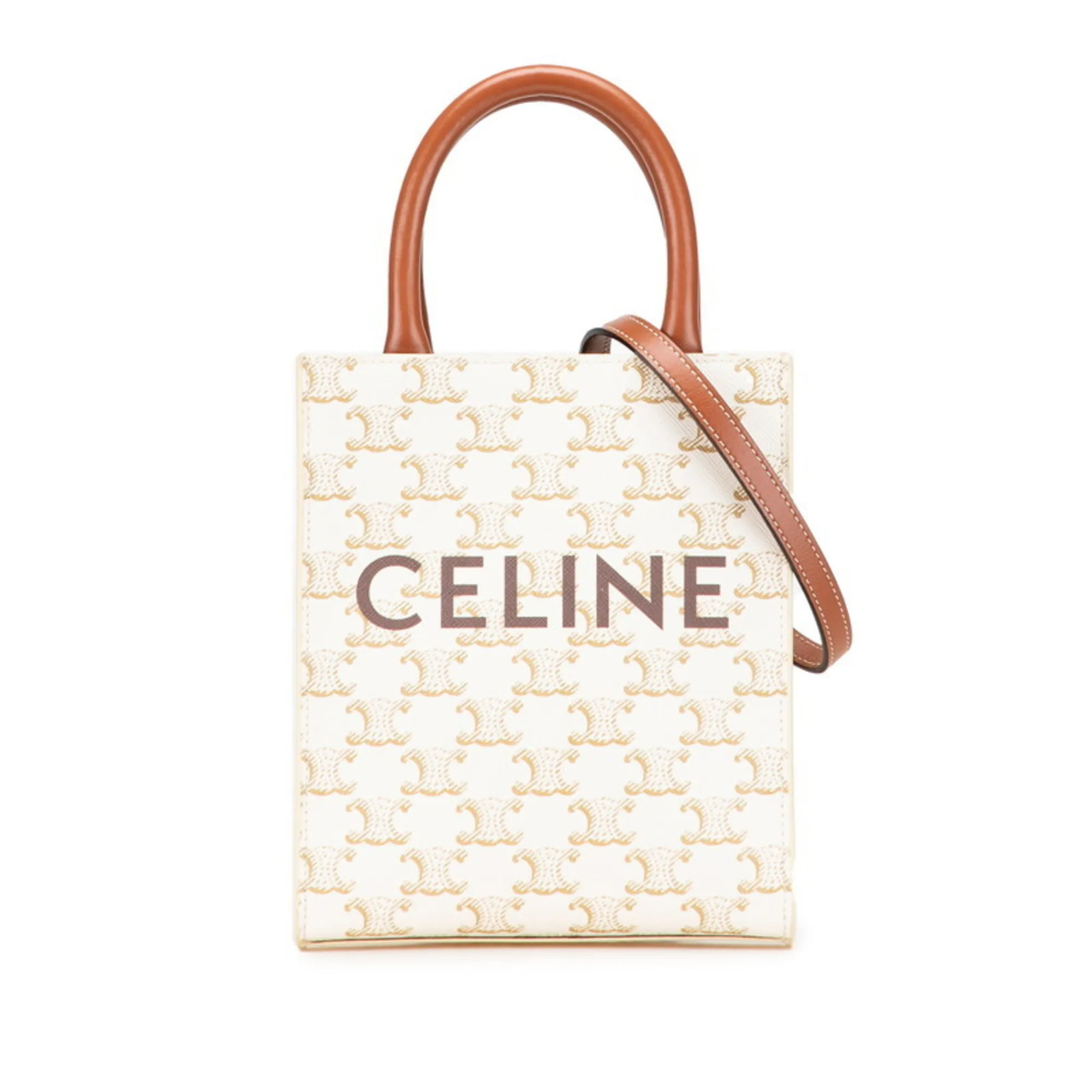 CELINE Brown Leather Shoulder Bag