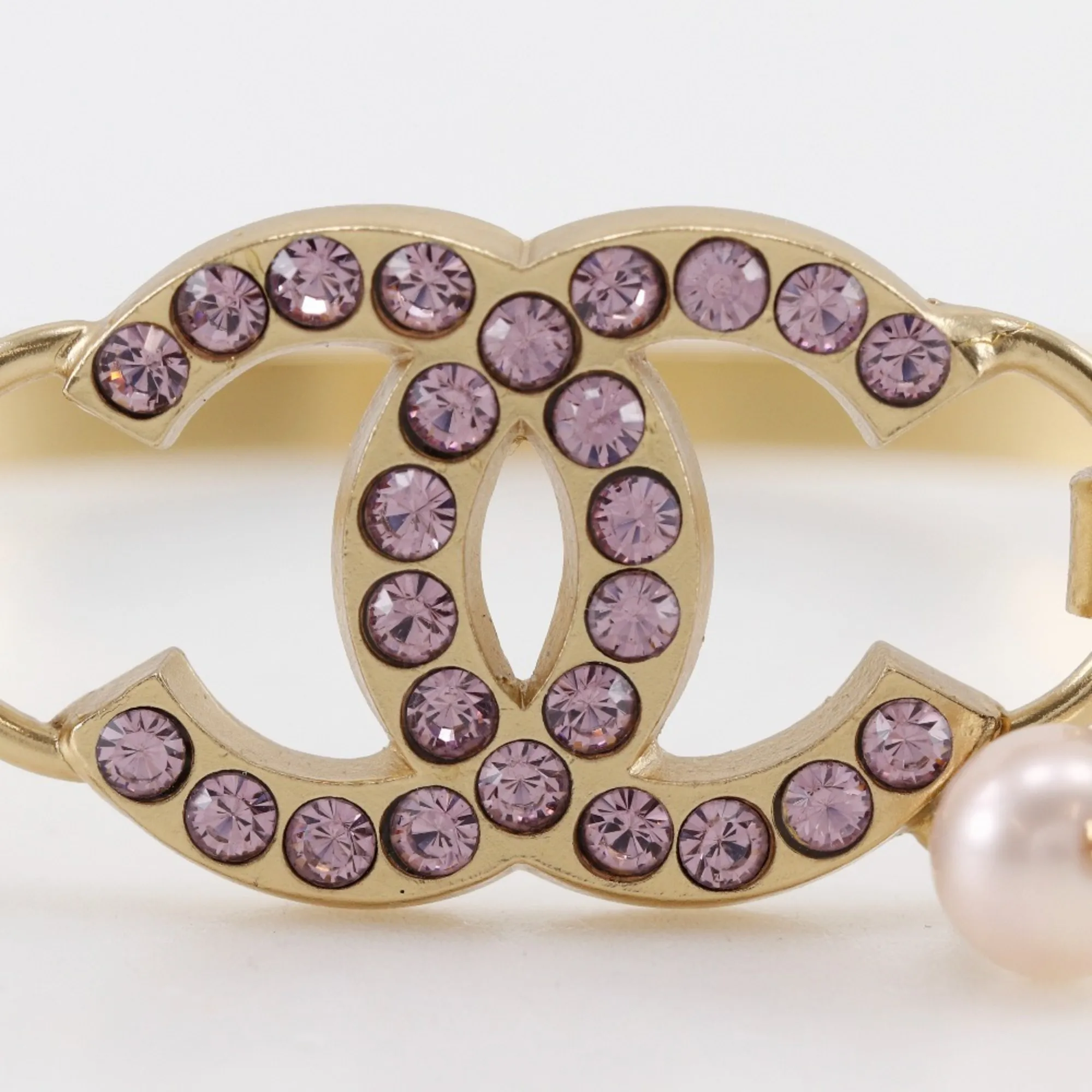 CHANEL Pink Pearl Logo Bracelet
