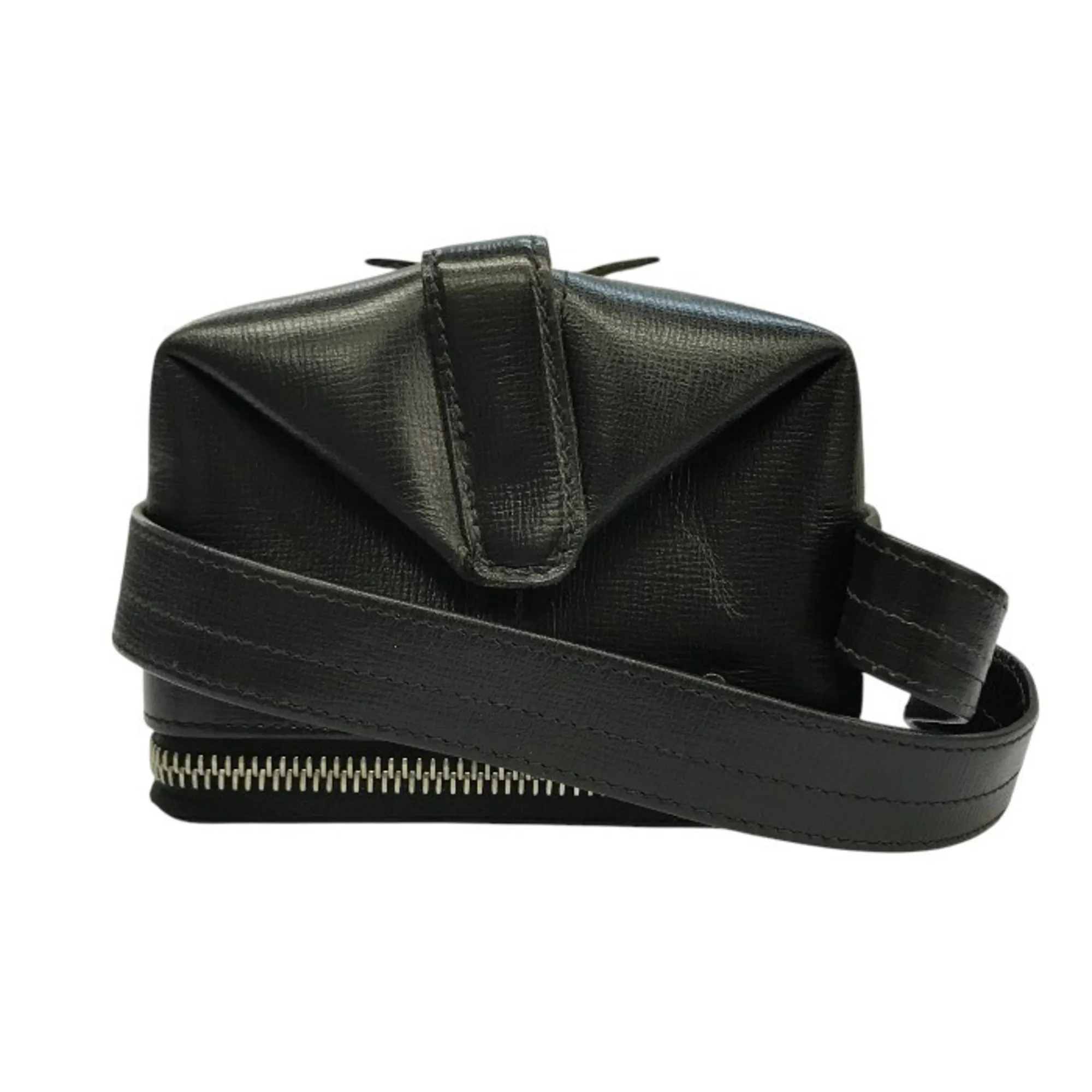 VALEXTRA Black Leather Pouch