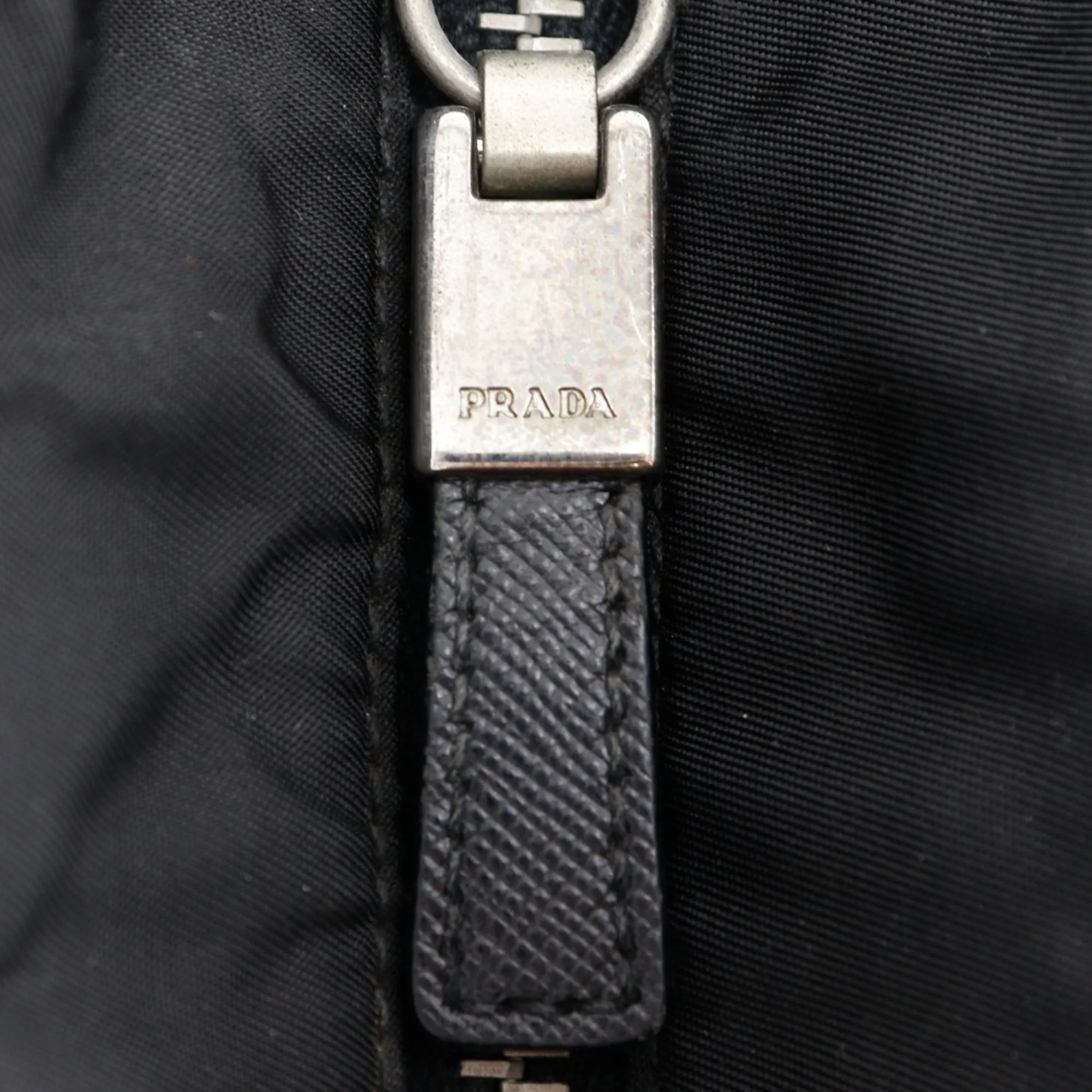 PRADA Black Leather Tote Bag