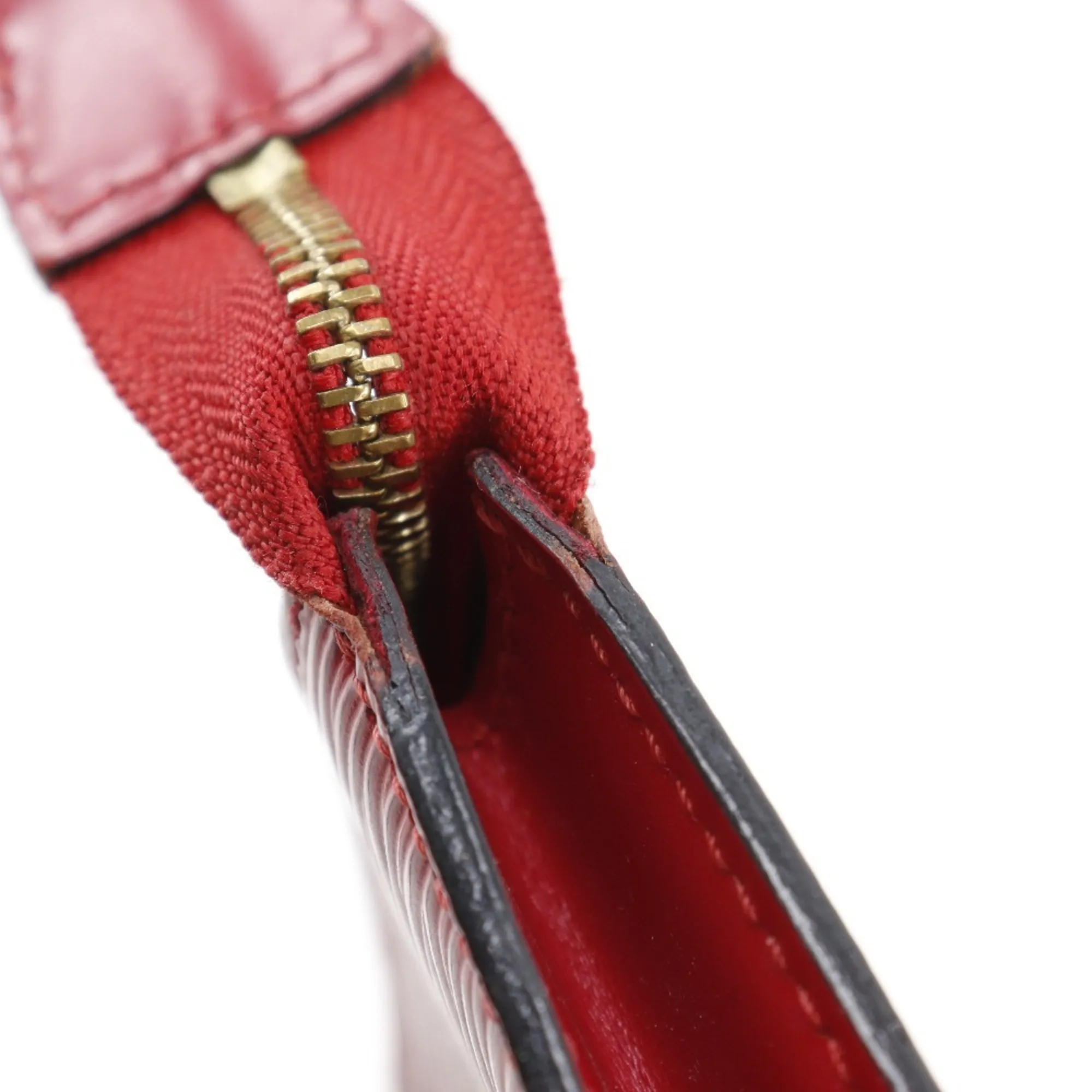 LOUIS VUITTON Red Leather Pouch