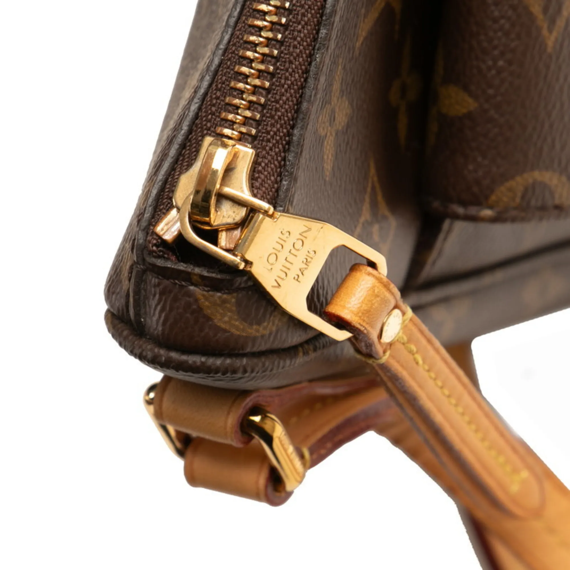 LOUIS VUITTON Brown Monogram Leather Shoulder Bag