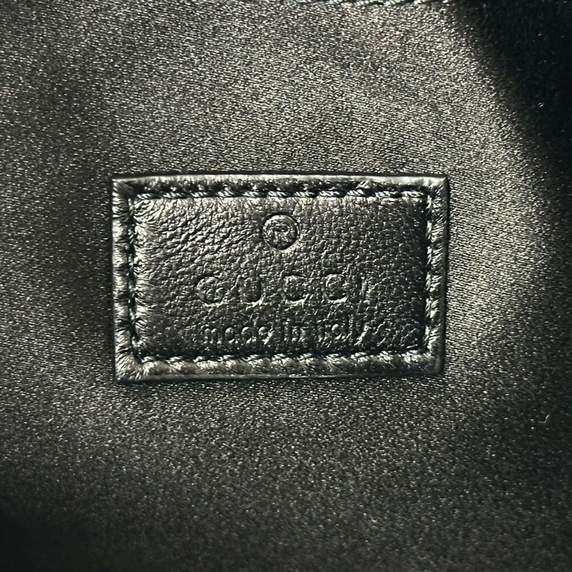 GUCCI Black Leather Horsebit Shoulder Bag