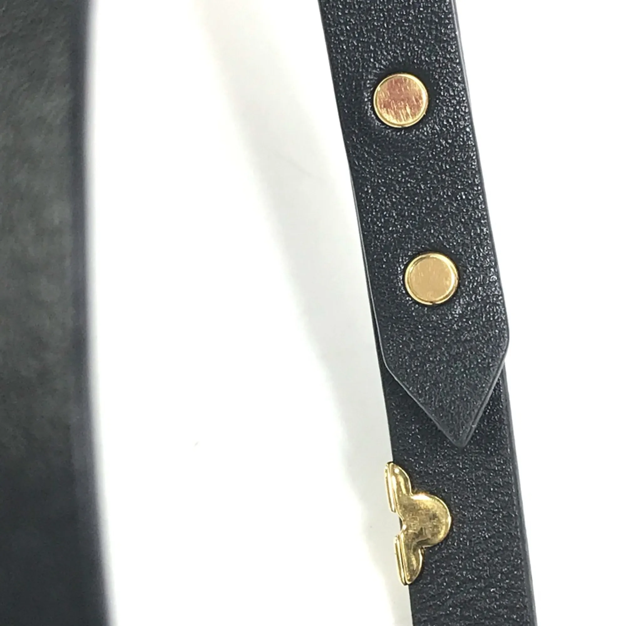 LOUIS VUITTON Black Monogram Leather Charm Bracelet