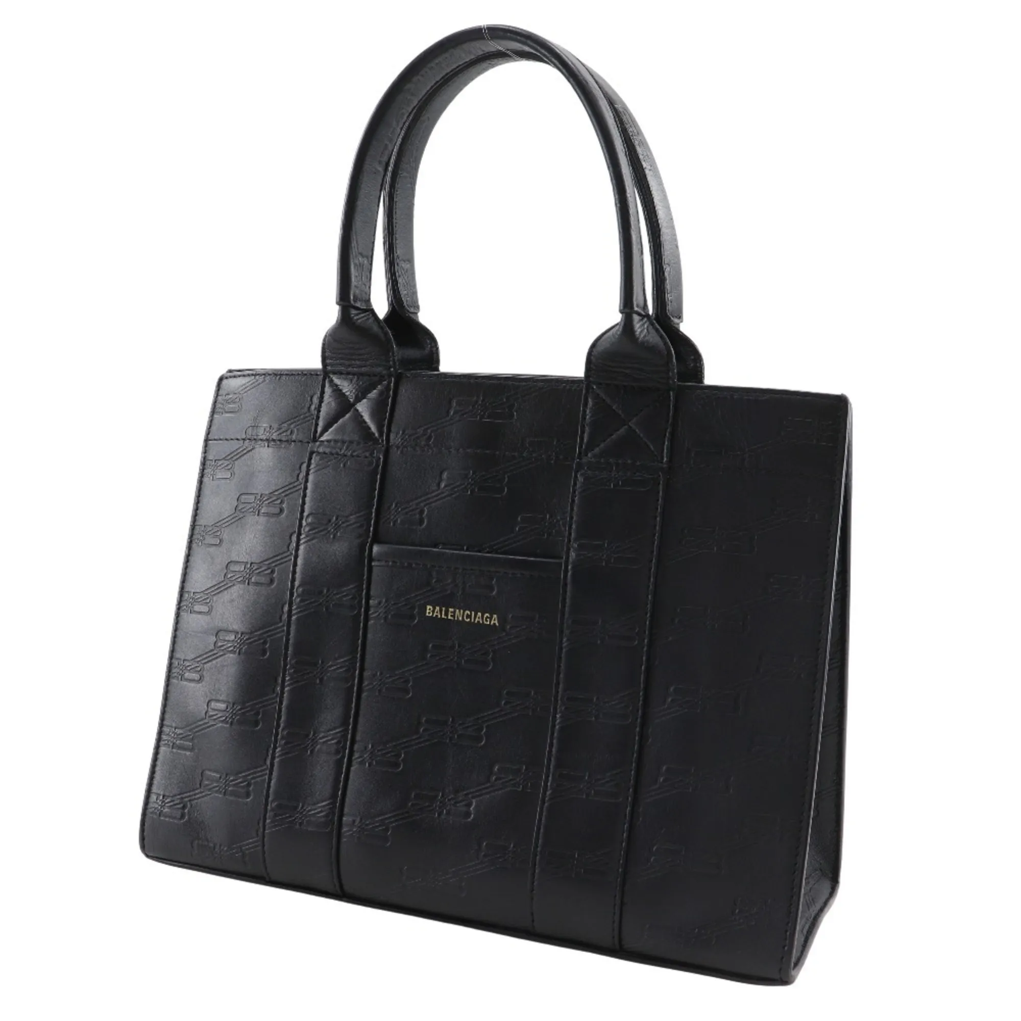 BALENCIAGA Black Monogram Leather Bag