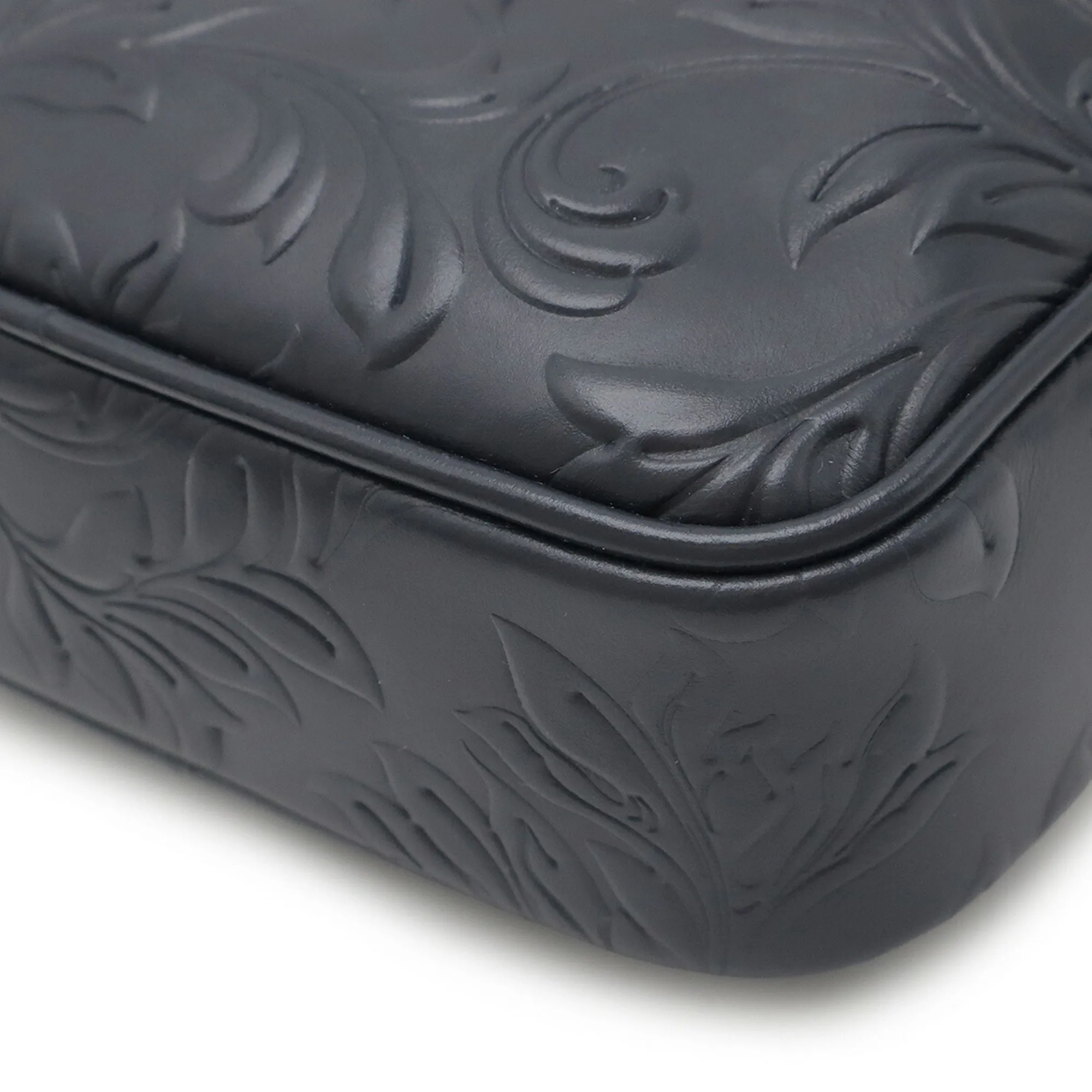 VERSACE Blue Leather Shoulder Bag