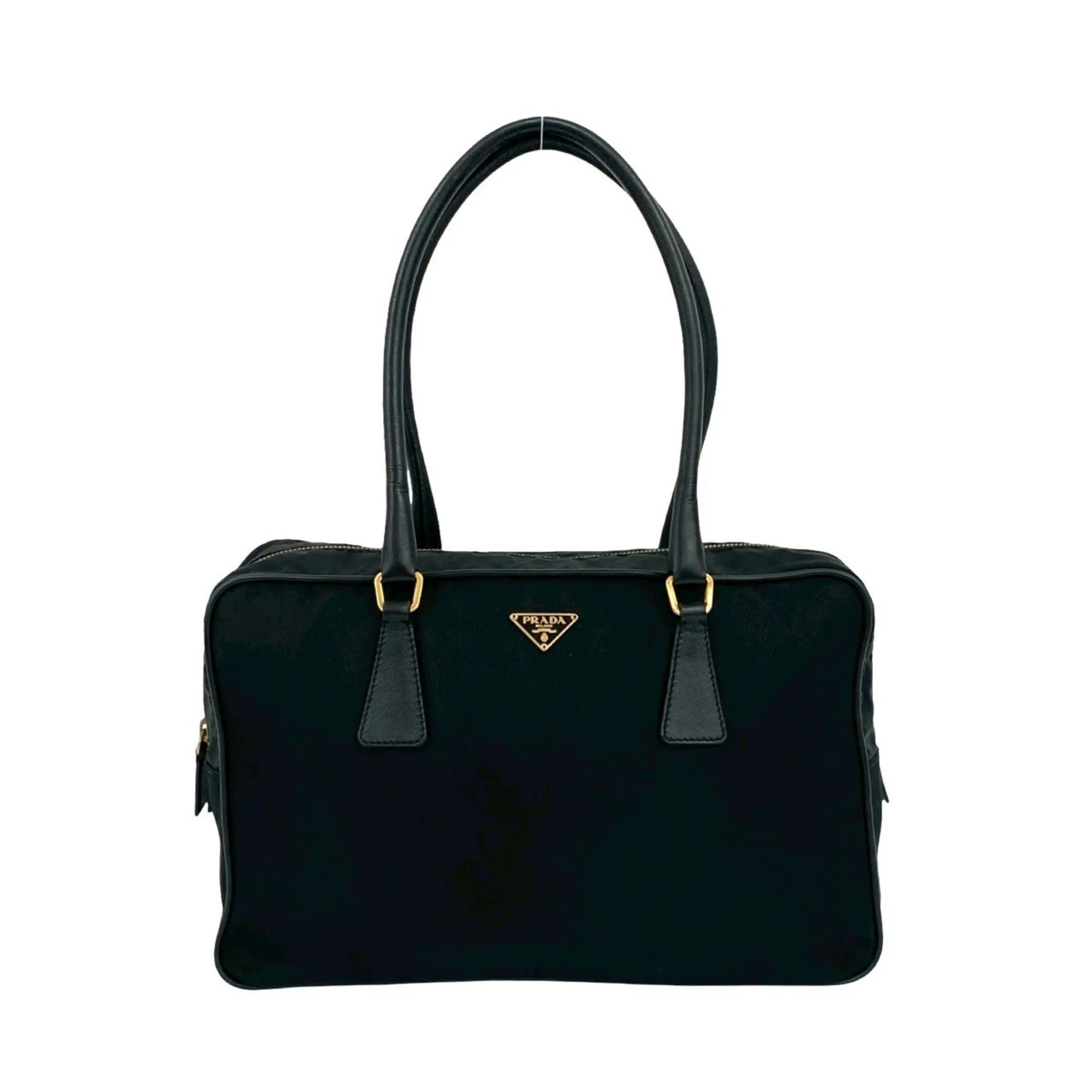 PRADA Black Leather Saffiano Tote Bag