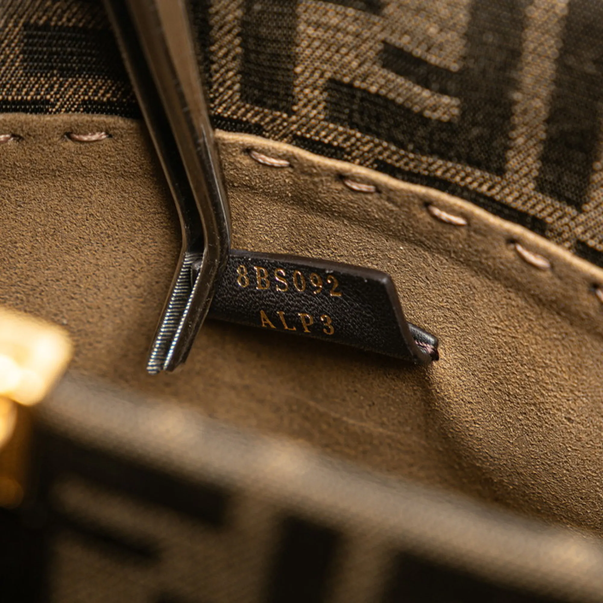 FENDI Brown Leather Zucca Shoulder Bag