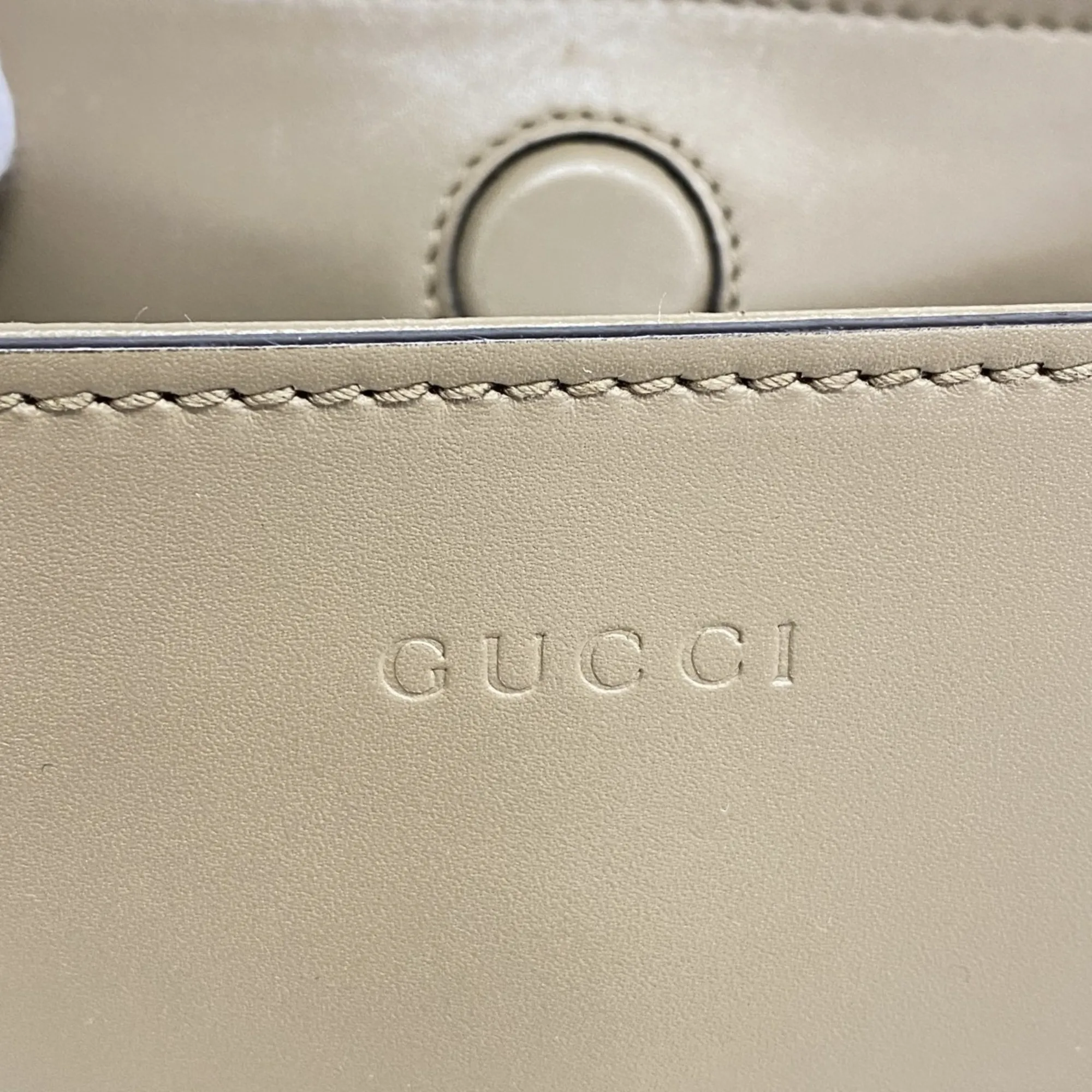 GUCCI Brown Leather Bamboo Bag