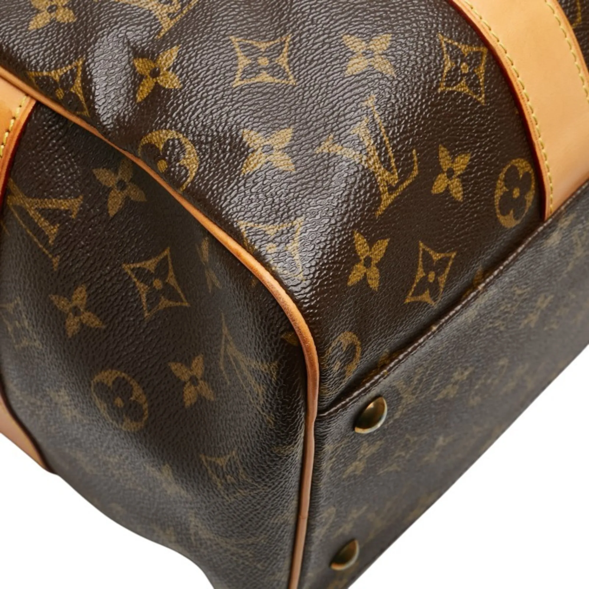 LOUIS VUITTON Brown Monogram Leather Boston Bag