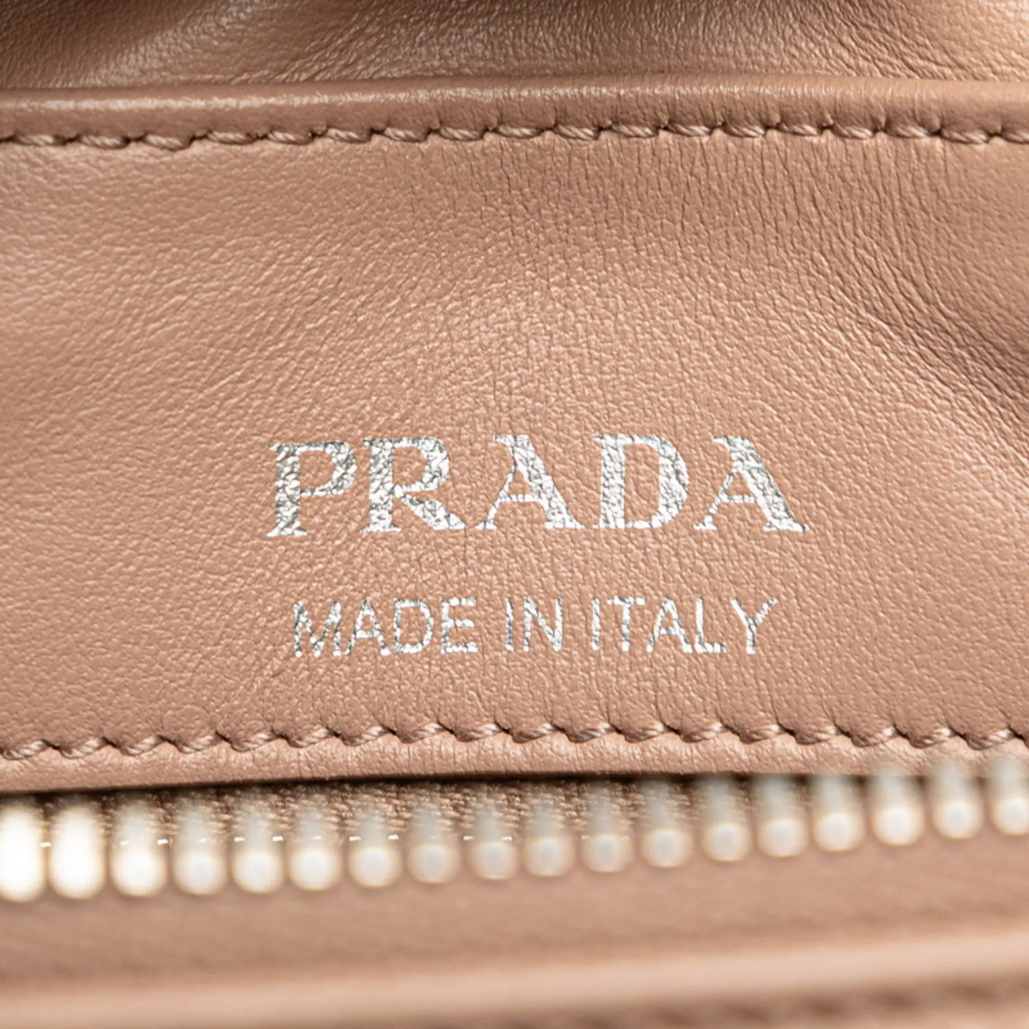 PRADA Cream Leather Shoulder Bag