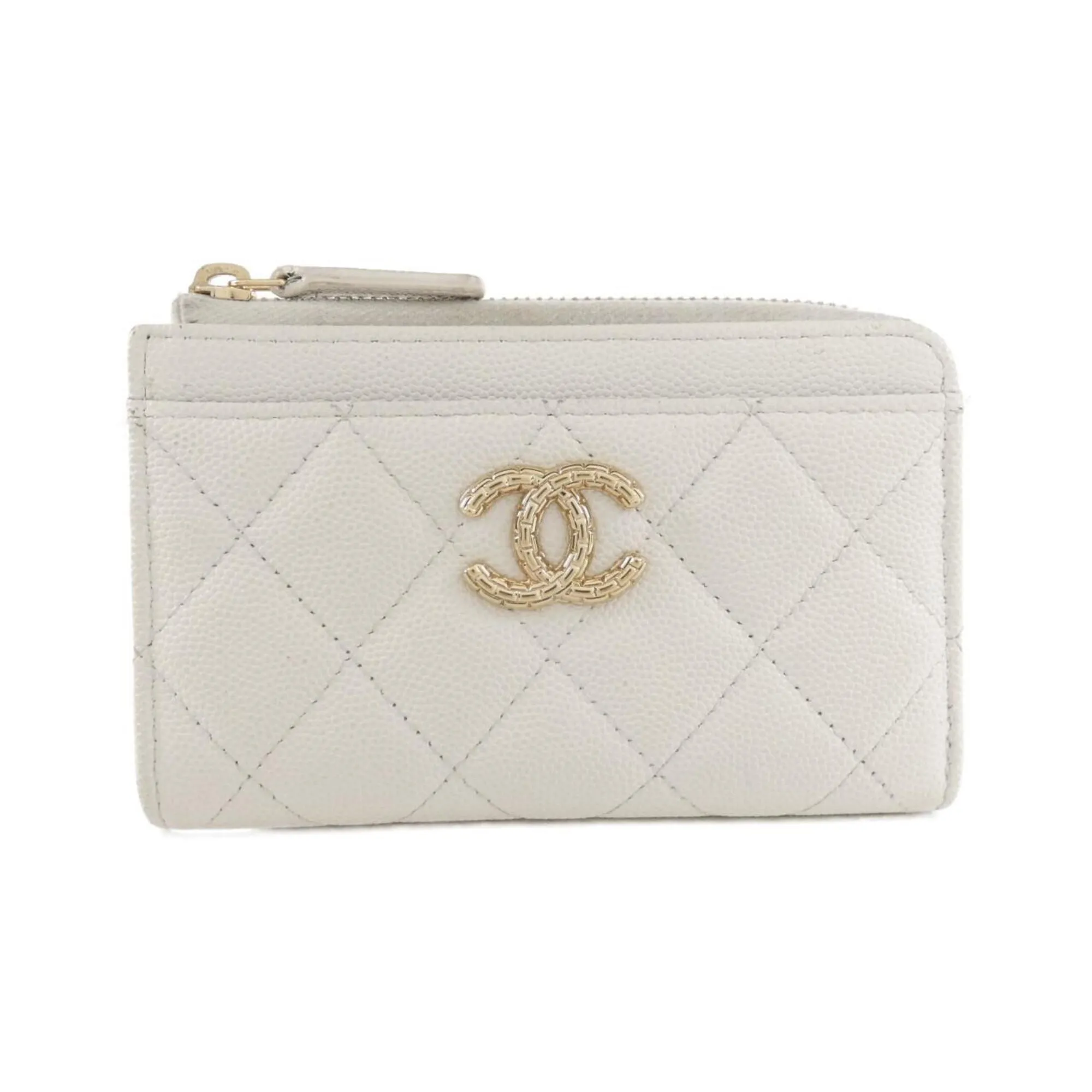 CHANEL White Card Holder