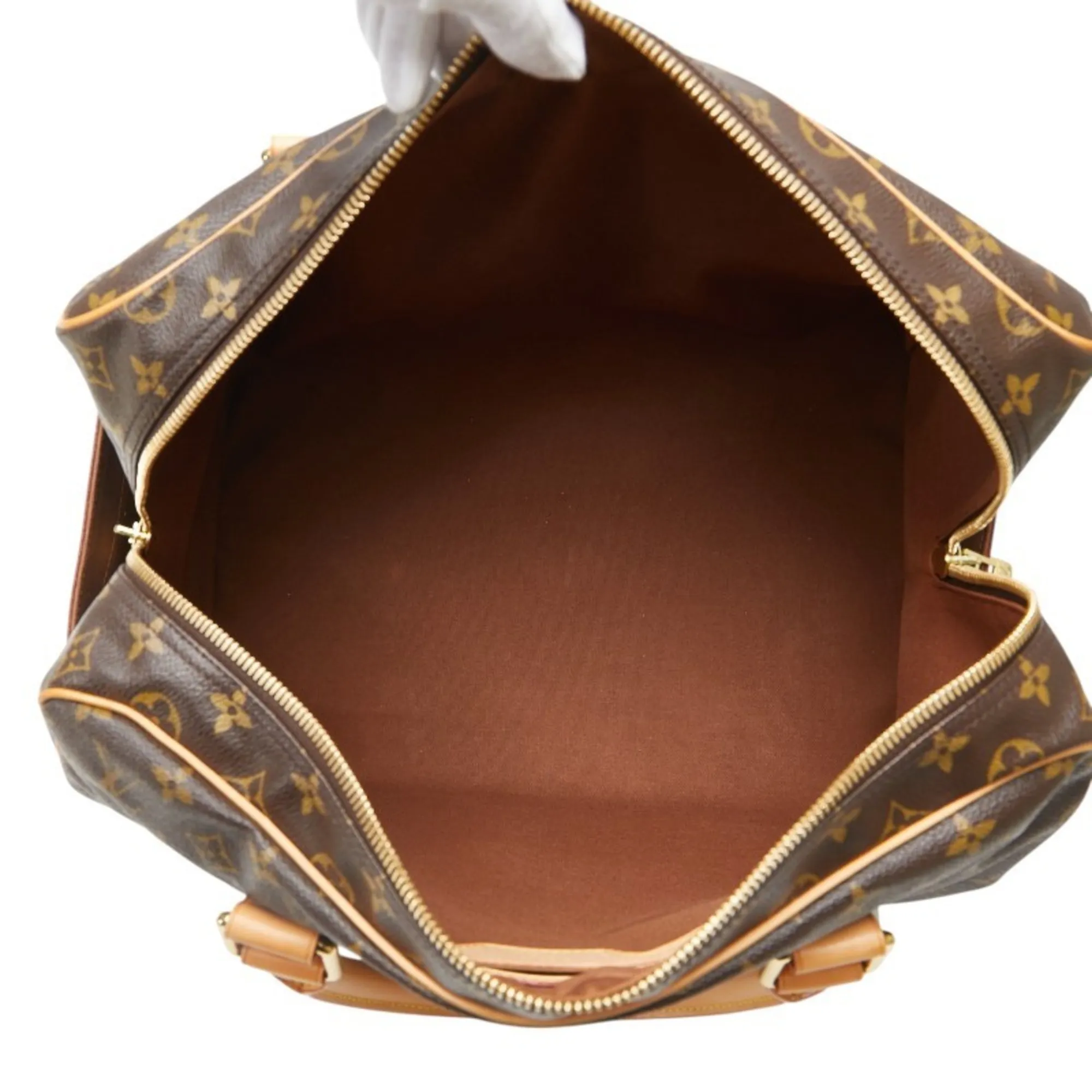 LOUIS VUITTON Brown Monogram Leather Boston Bag