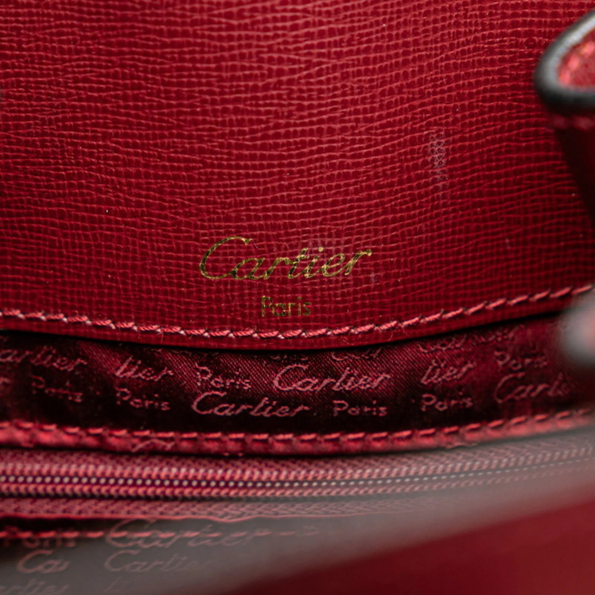 CARTIER Red Leather Shoulder Bag