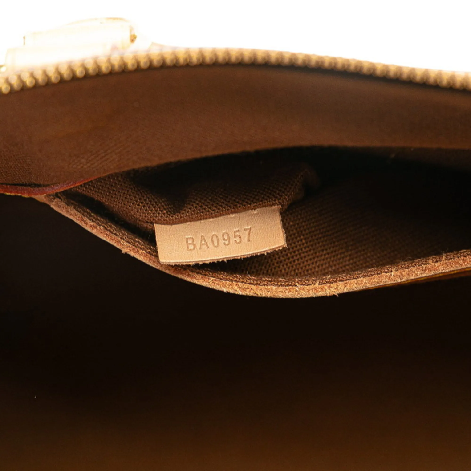 LOUIS VUITTON Brown Monogram Leather Alma Bag