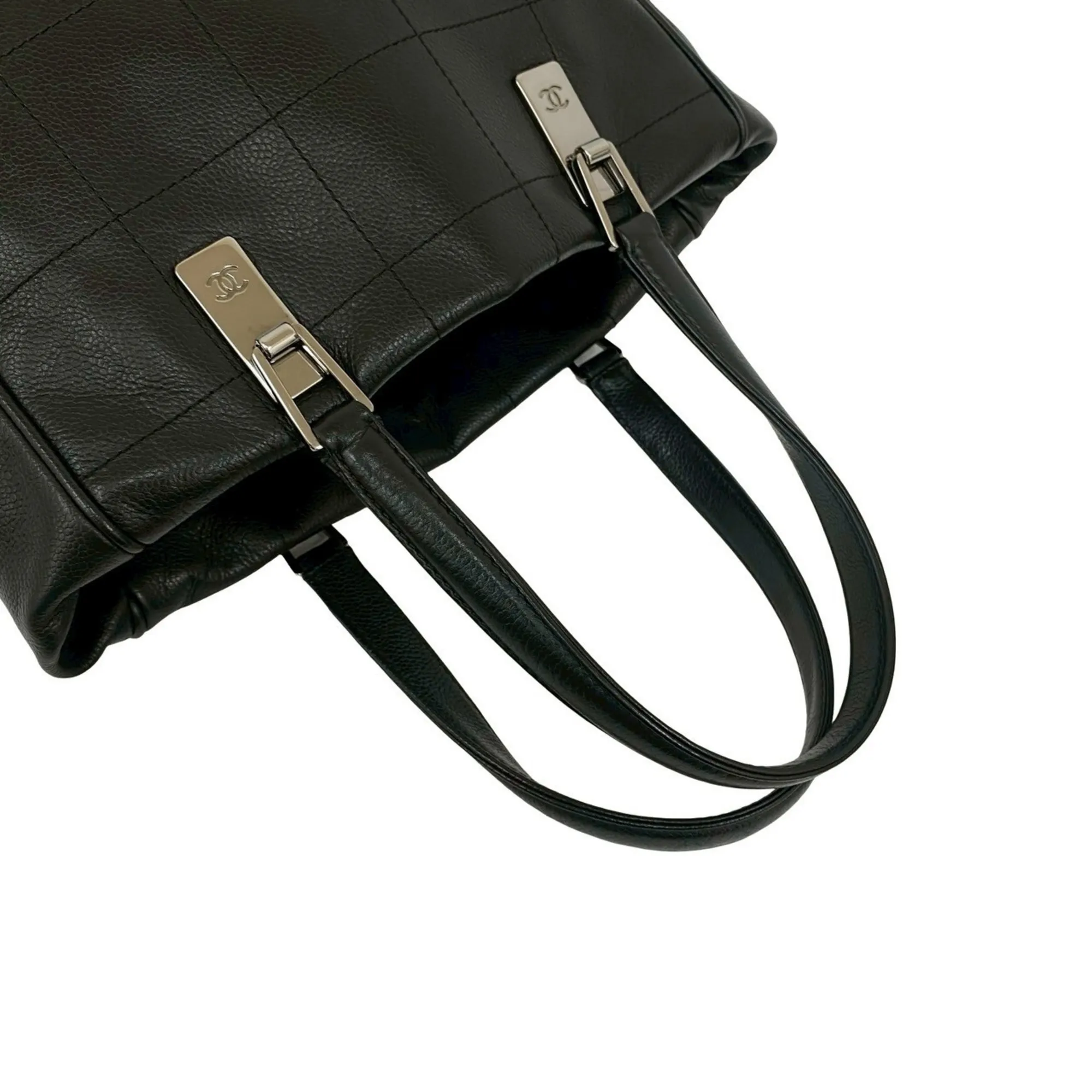 CHANEL Black Caviar Leather Tote Bag