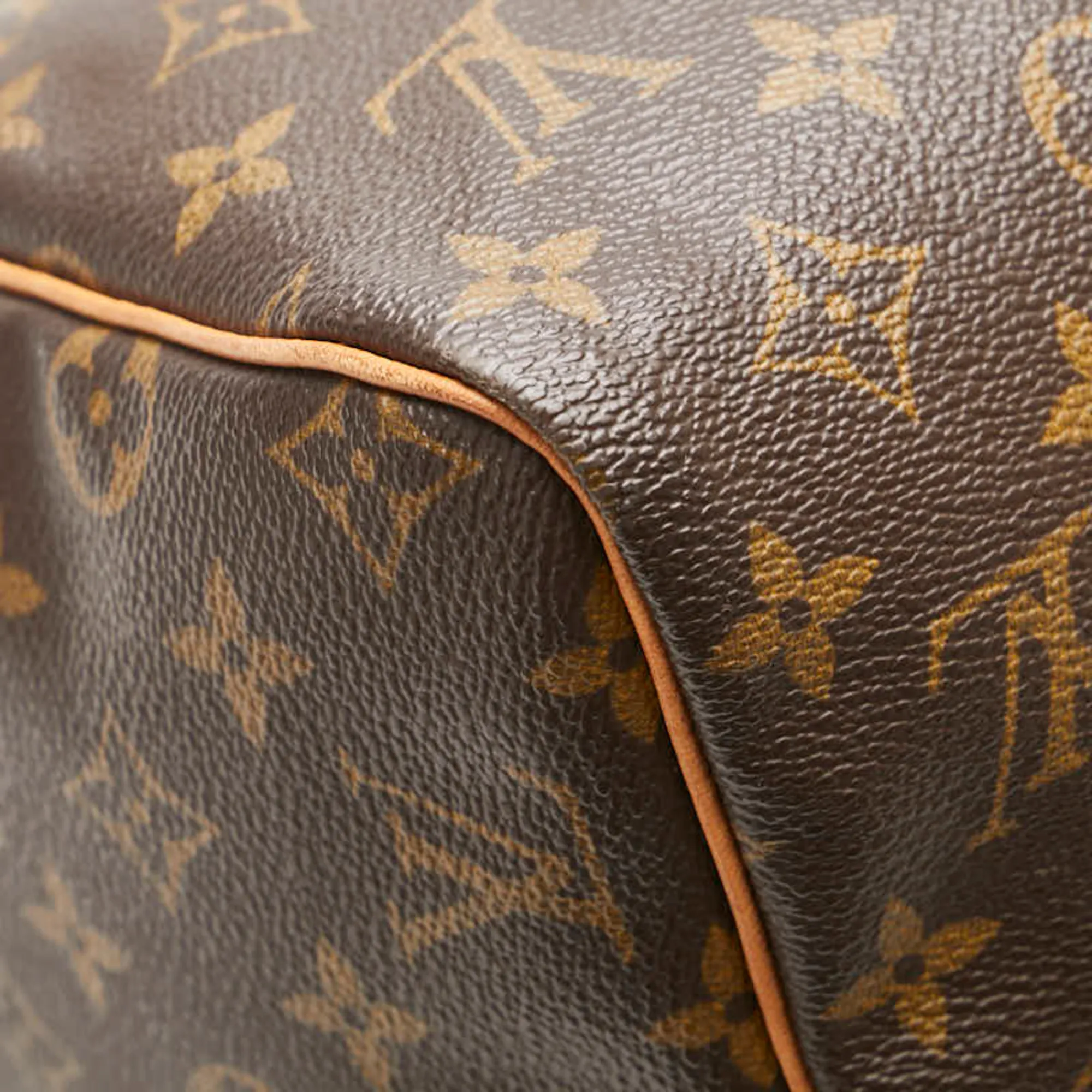LOUIS VUITTON Brown Monogram Leather Speedy 30 Boston Bag