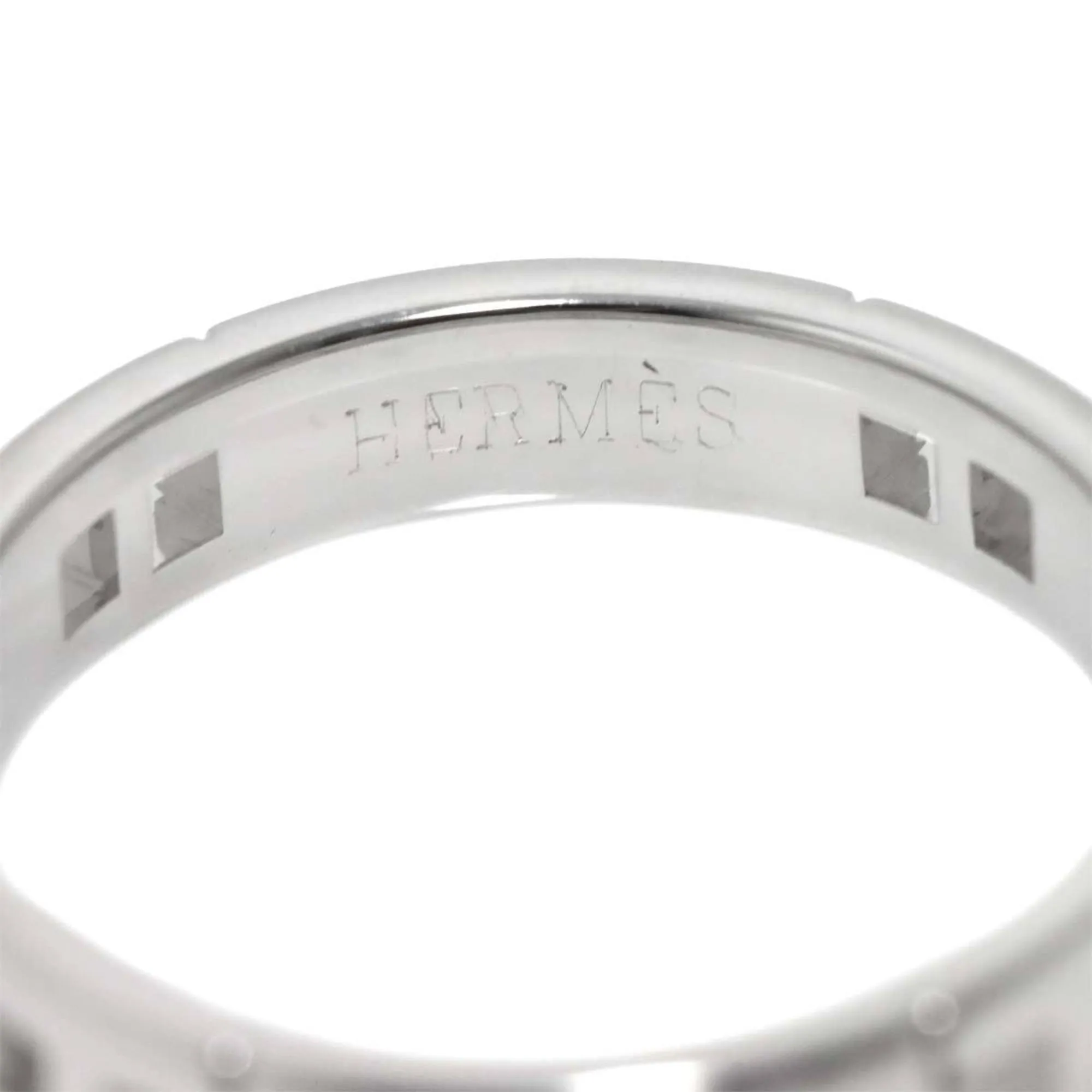 HERMES 18k Silver Ring #48