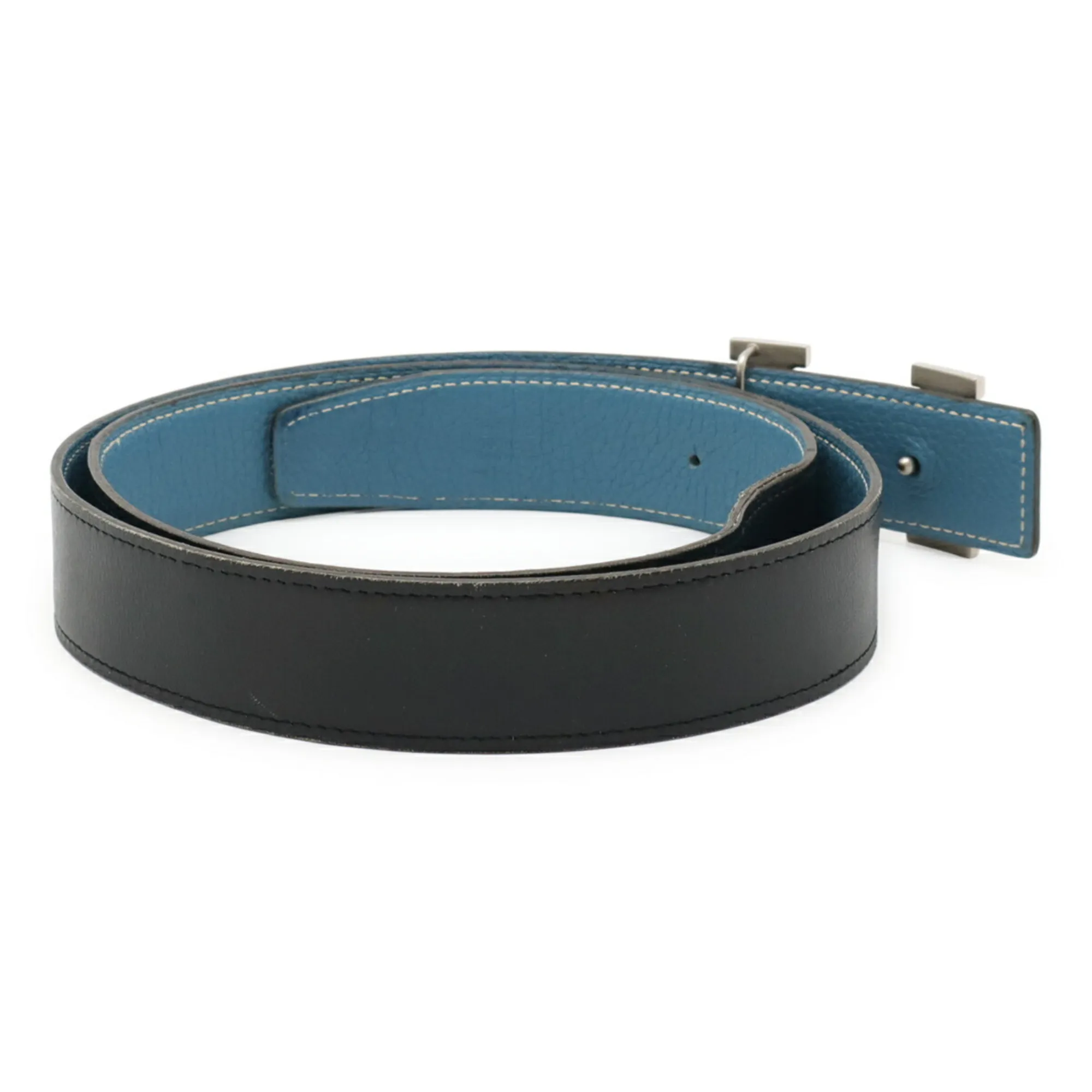 HERMES Black Leather Belt