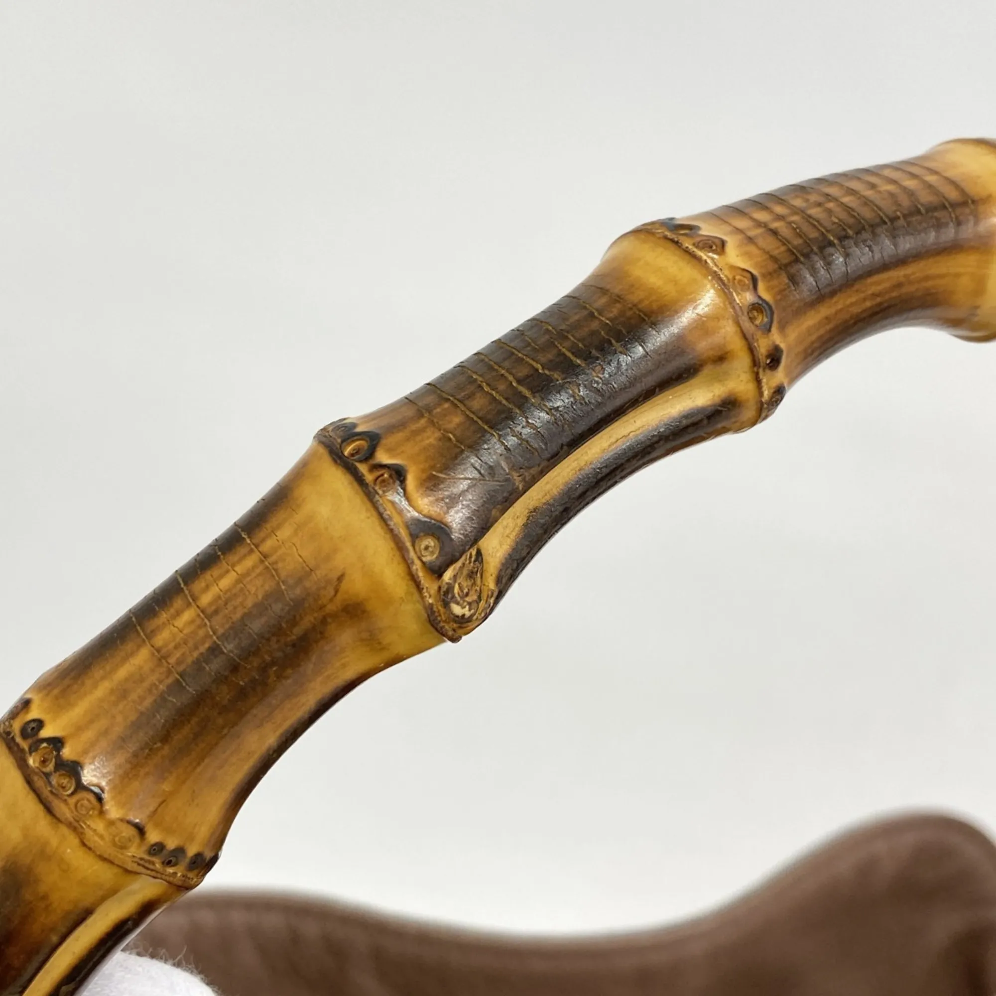 GUCCI Brown Leather Bamboo Bag