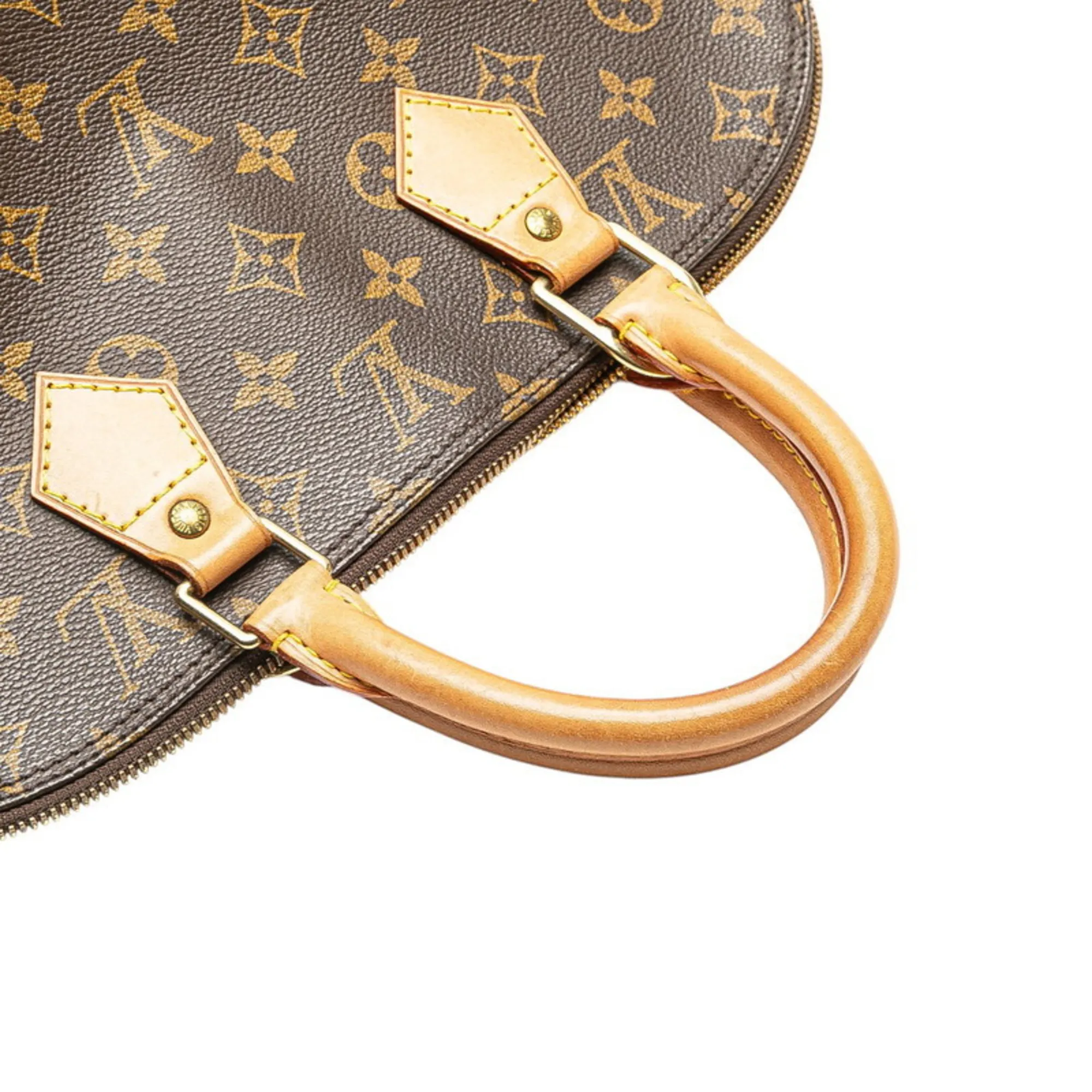 LOUIS VUITTON Brown Monogram Leather Alma Bag