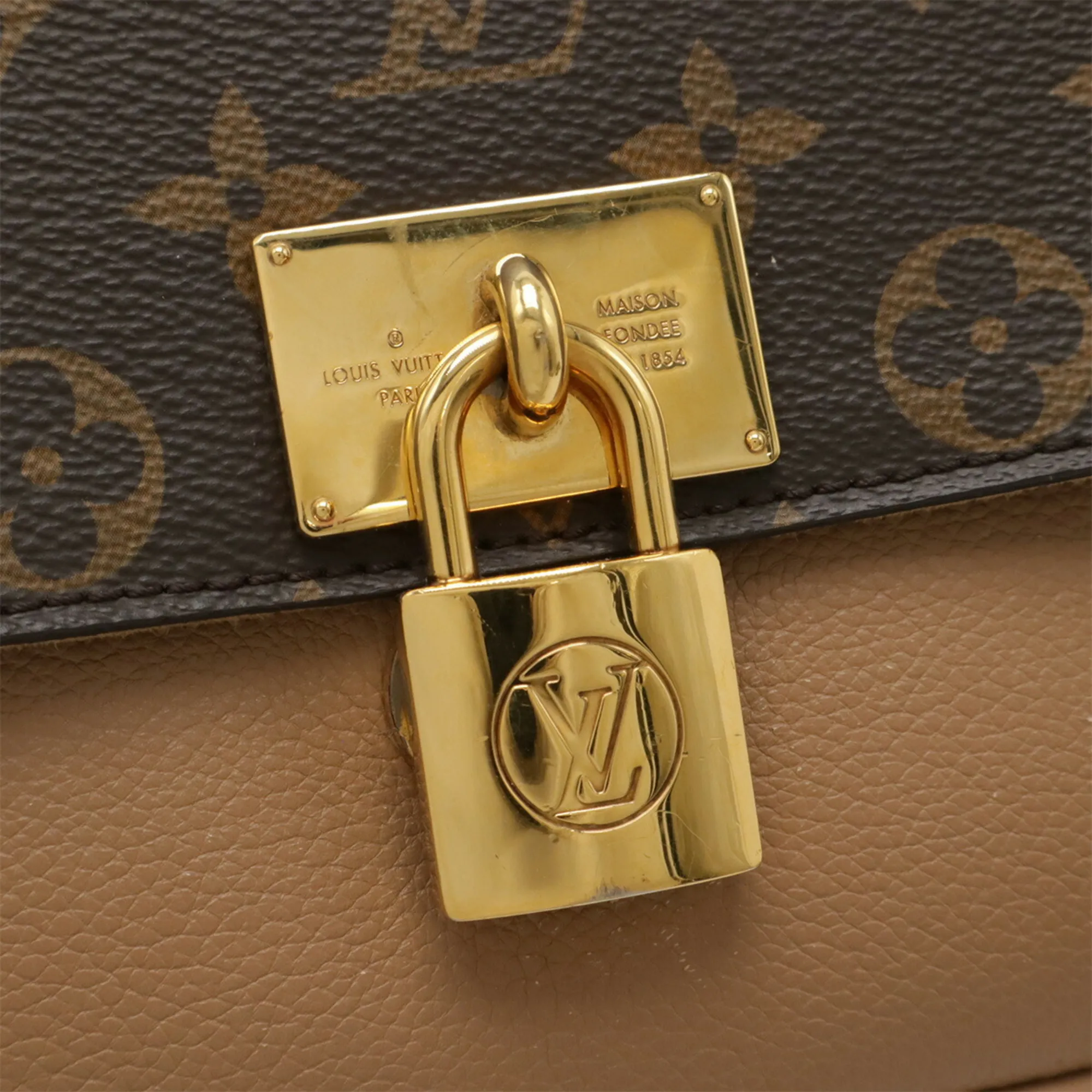 LOUIS VUITTON Brown Monogram Leather Shoulder Bag