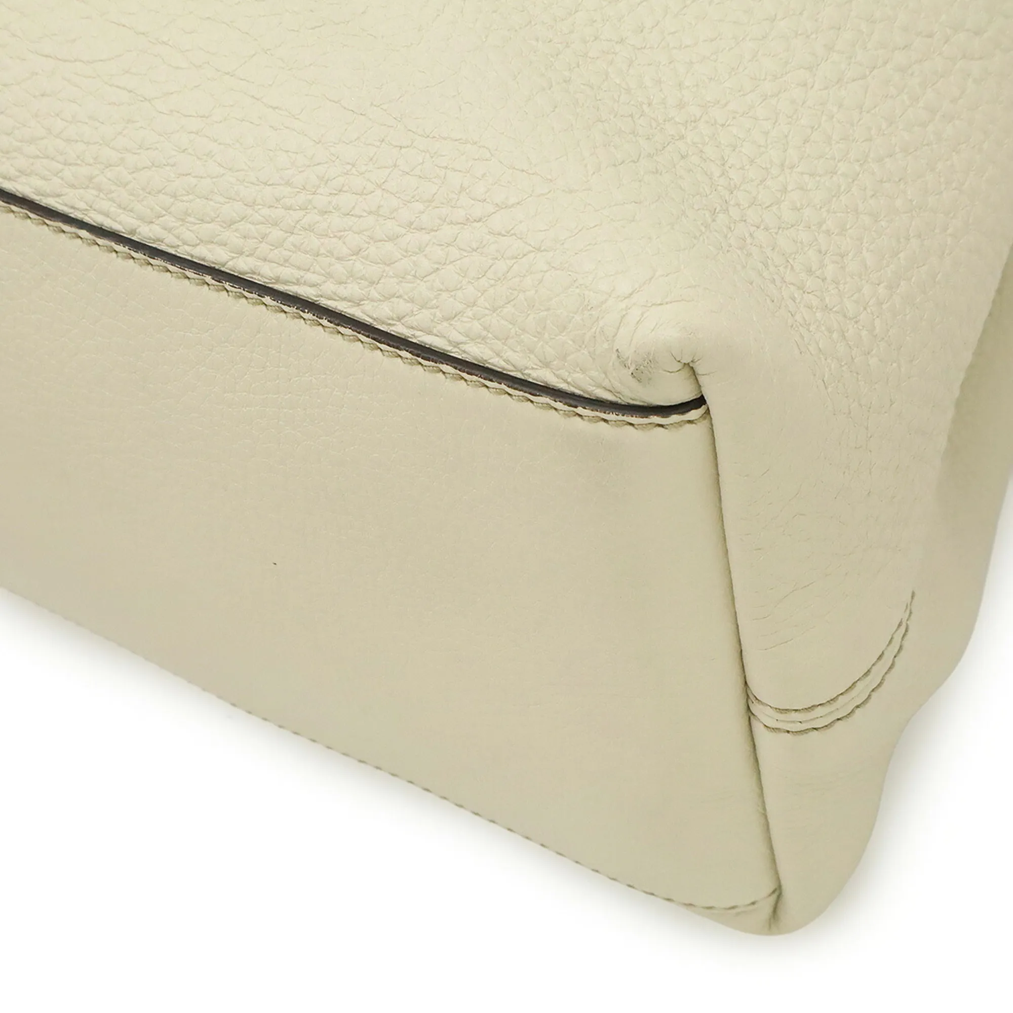 GUCCI White Leather Shoulder Bag