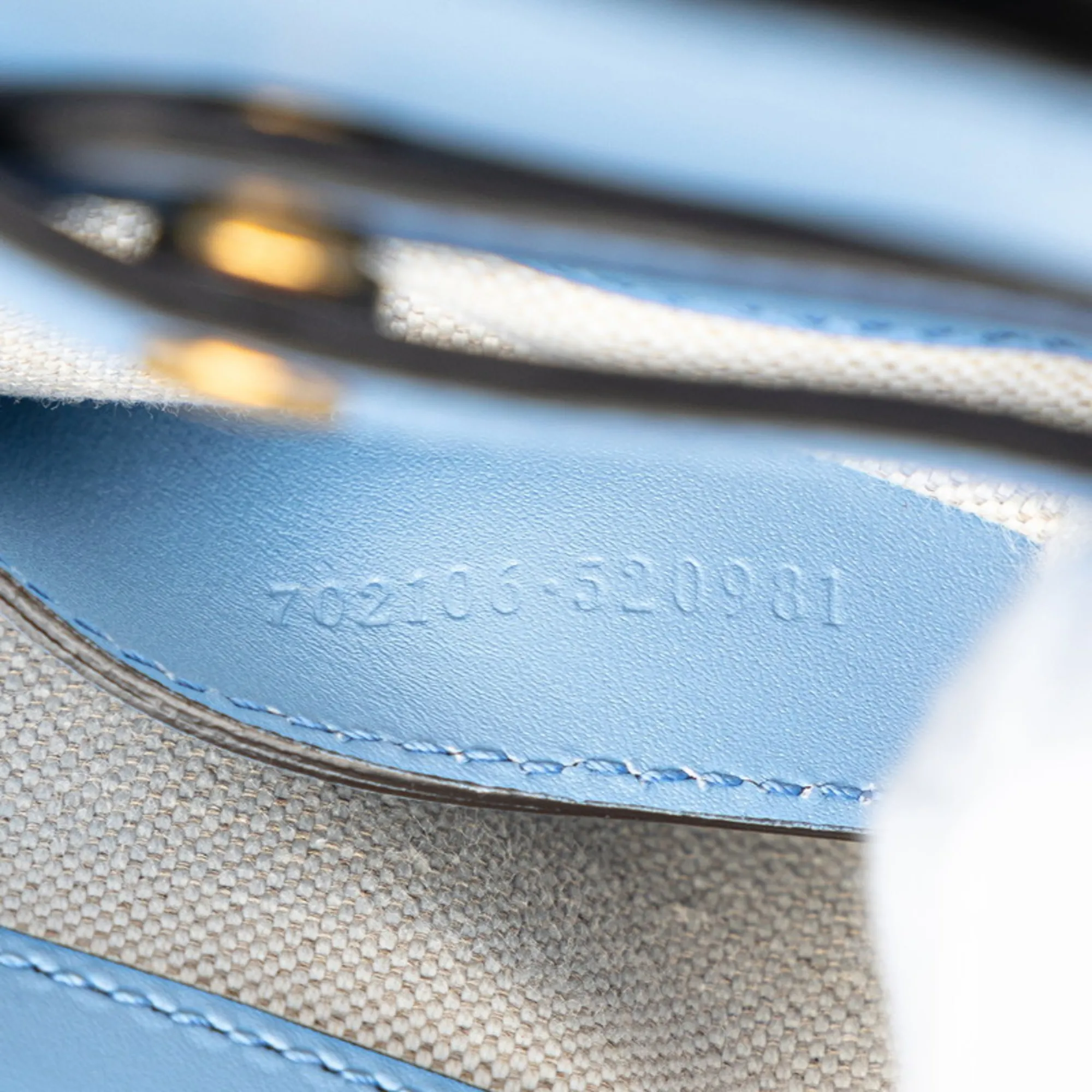 GUCCI Blue Leather Bamboo Backpack